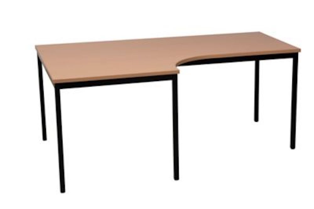 Bürotisch Schwarz-Buche links, PROREGAL® 75x180x80cm, Wolf, HxBxT Konferenztisch Winkel