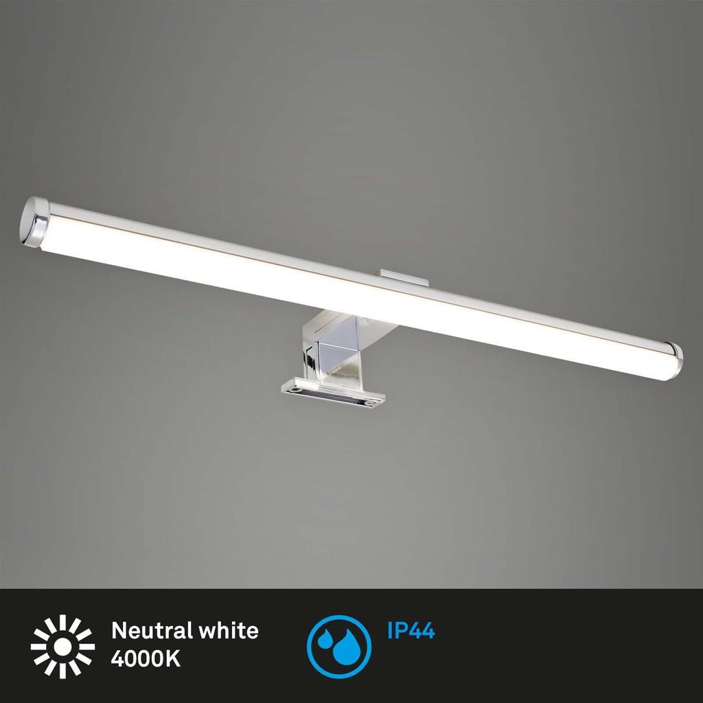 Briloner Leuchten Wandleuchte 2105-018, LED fest integriert, 2700K - Extra-Warmweiß, Badezimmerlampe 40cm, 600 Lumen, 4000 Kelvin, IP23