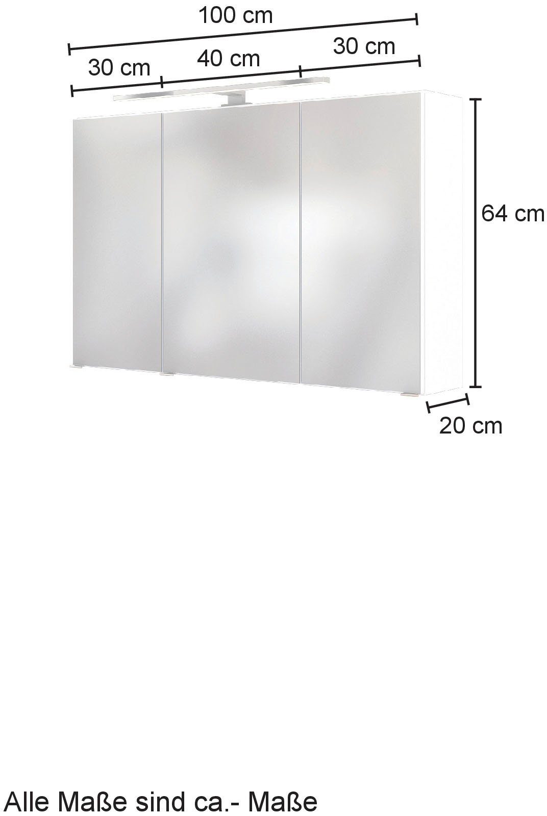 welltime Spiegelschrank Livorno Inklusive LED-Beleuchtung