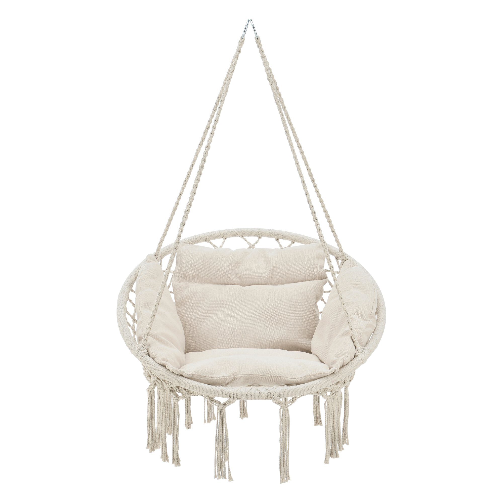 casa.pro Hängesessel, »Kailua« Hängestuhl mit Kissen ø60cm Creme