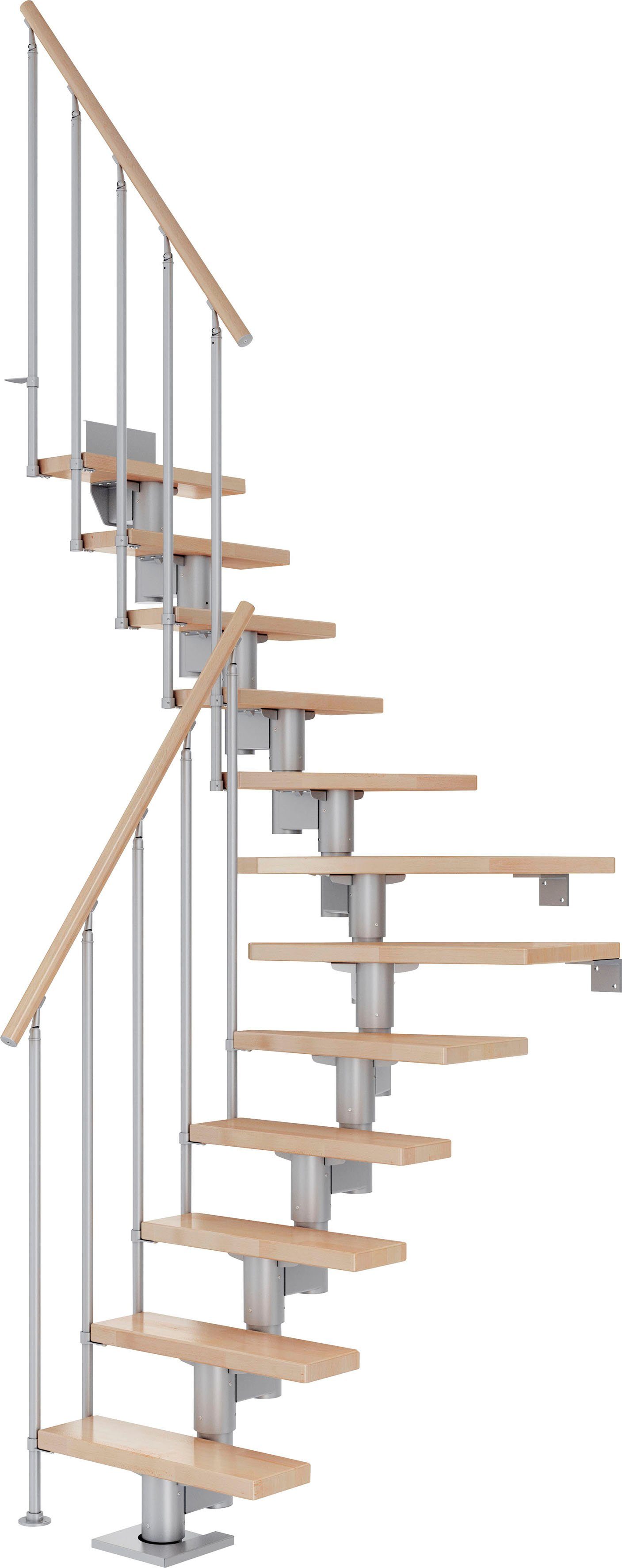 Stufen Dolle Geschosshöhen für Mittelholmtreppe bis cm, offen, Dublin, Buche/Metall 337