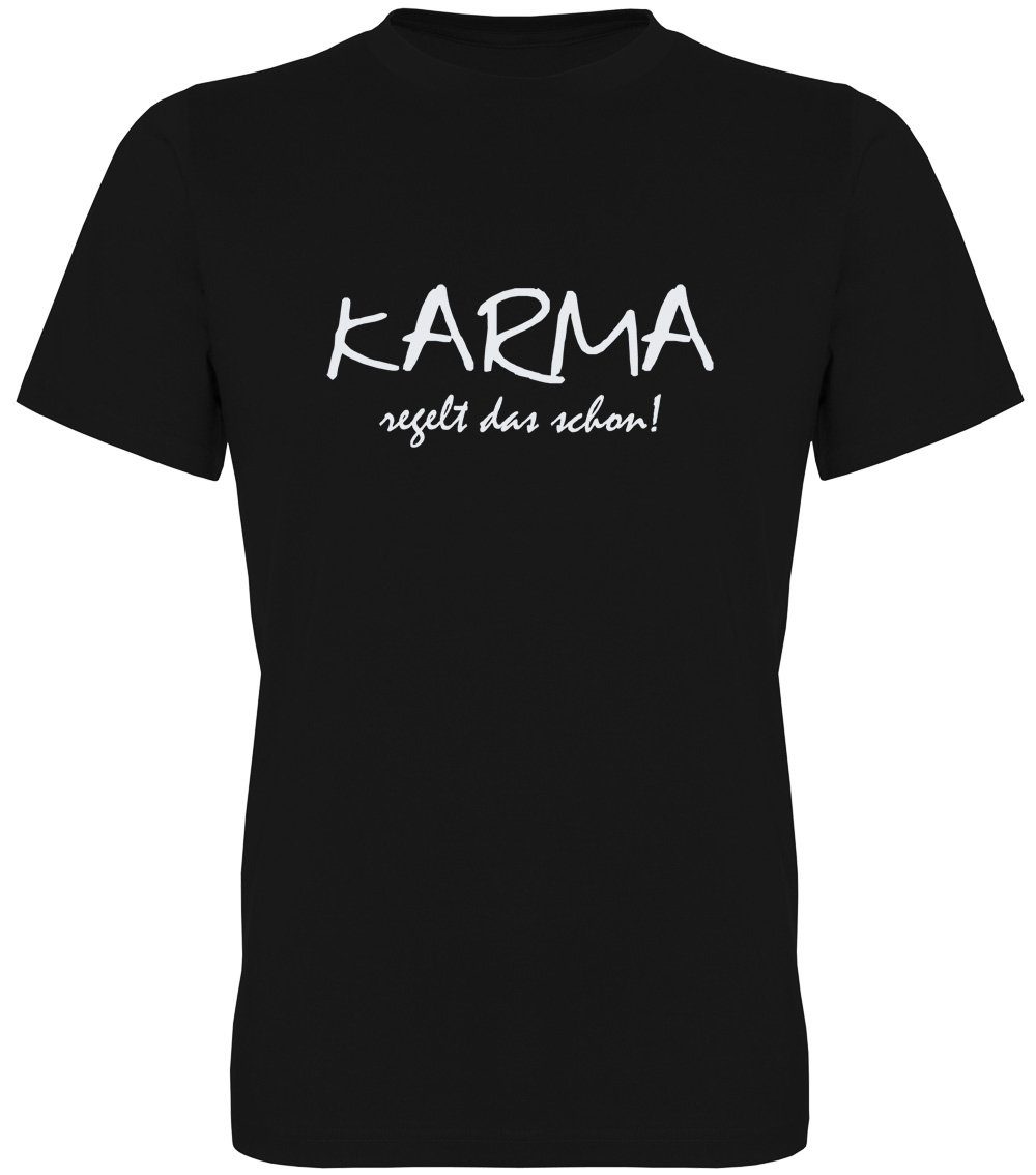 Ggraphics TShirt Karma regelt das schon! Herren TShirt, mit