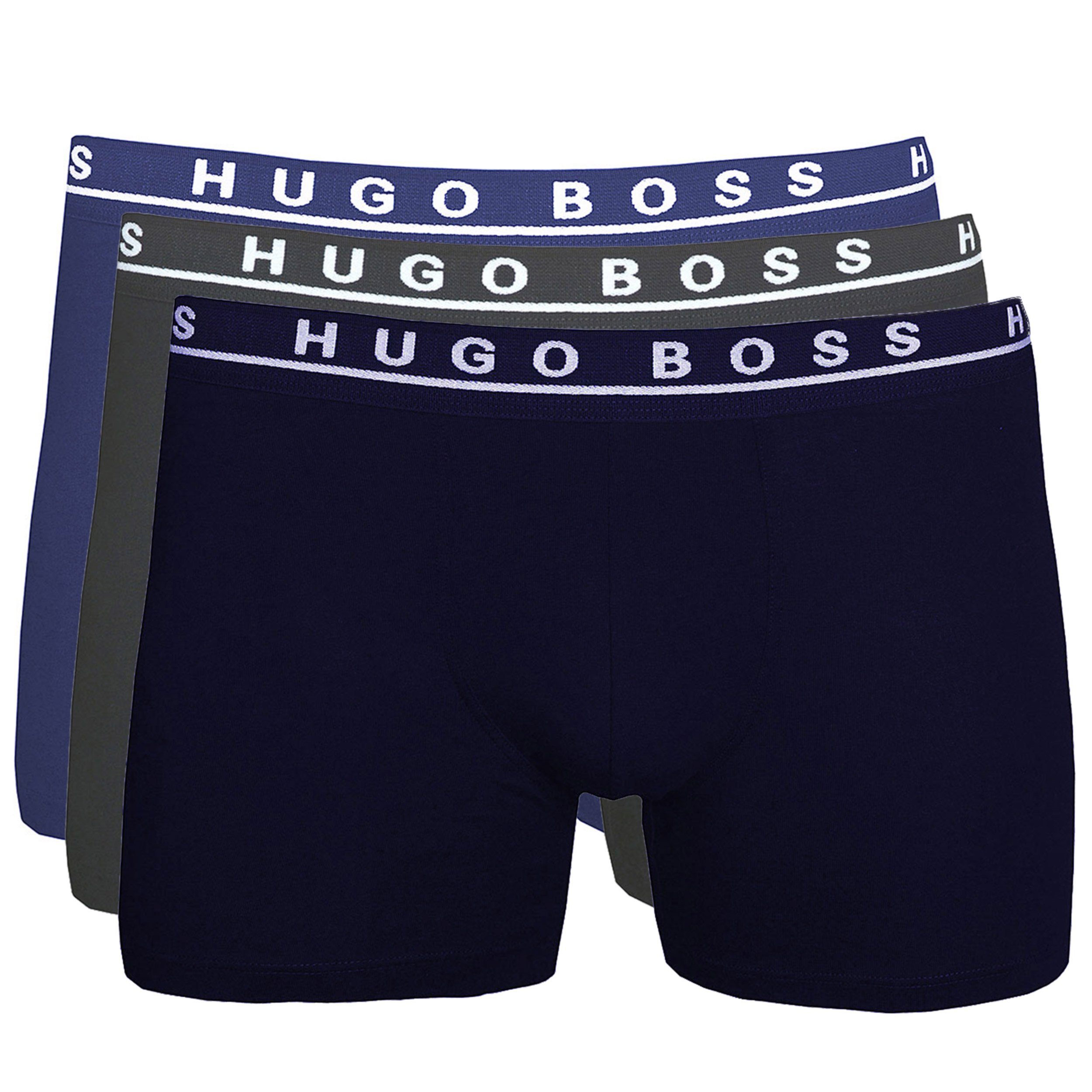BOSS Боксерские мужские трусы, боксерки 3x Hugo Boss Boxer Brief Cotton Stretch (3-St., 3er-Pack) eng anliegende Боксерские мужские трусы, боксерки