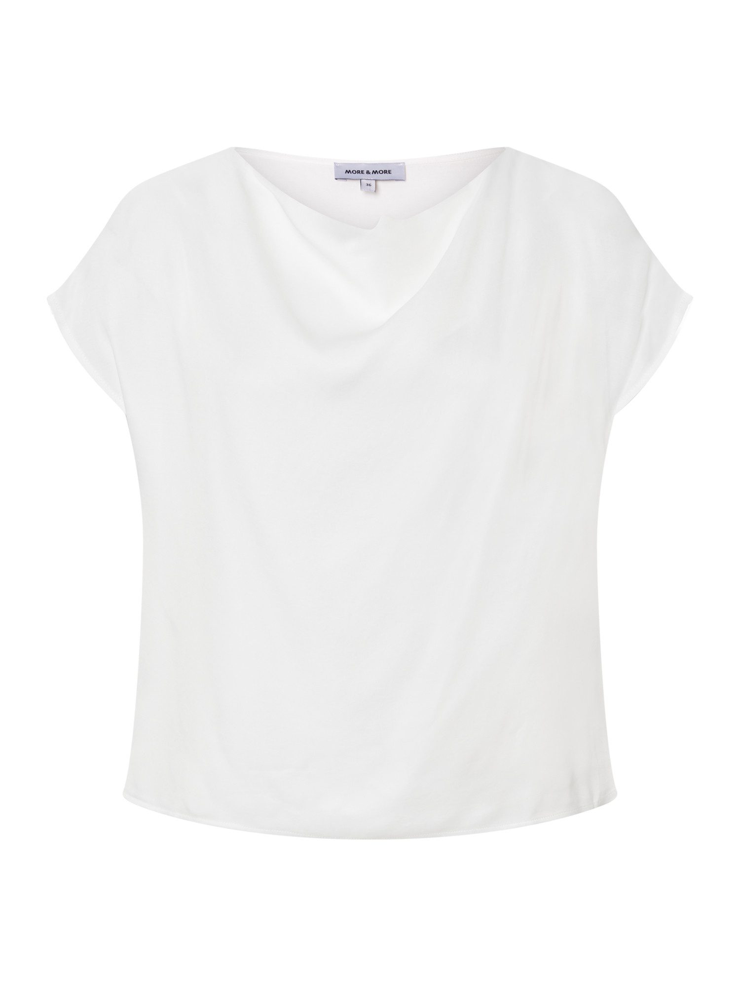 MORE&MORE Kurzarmbluse elegante Kurzarmbluse, Wasserfallausschnitt