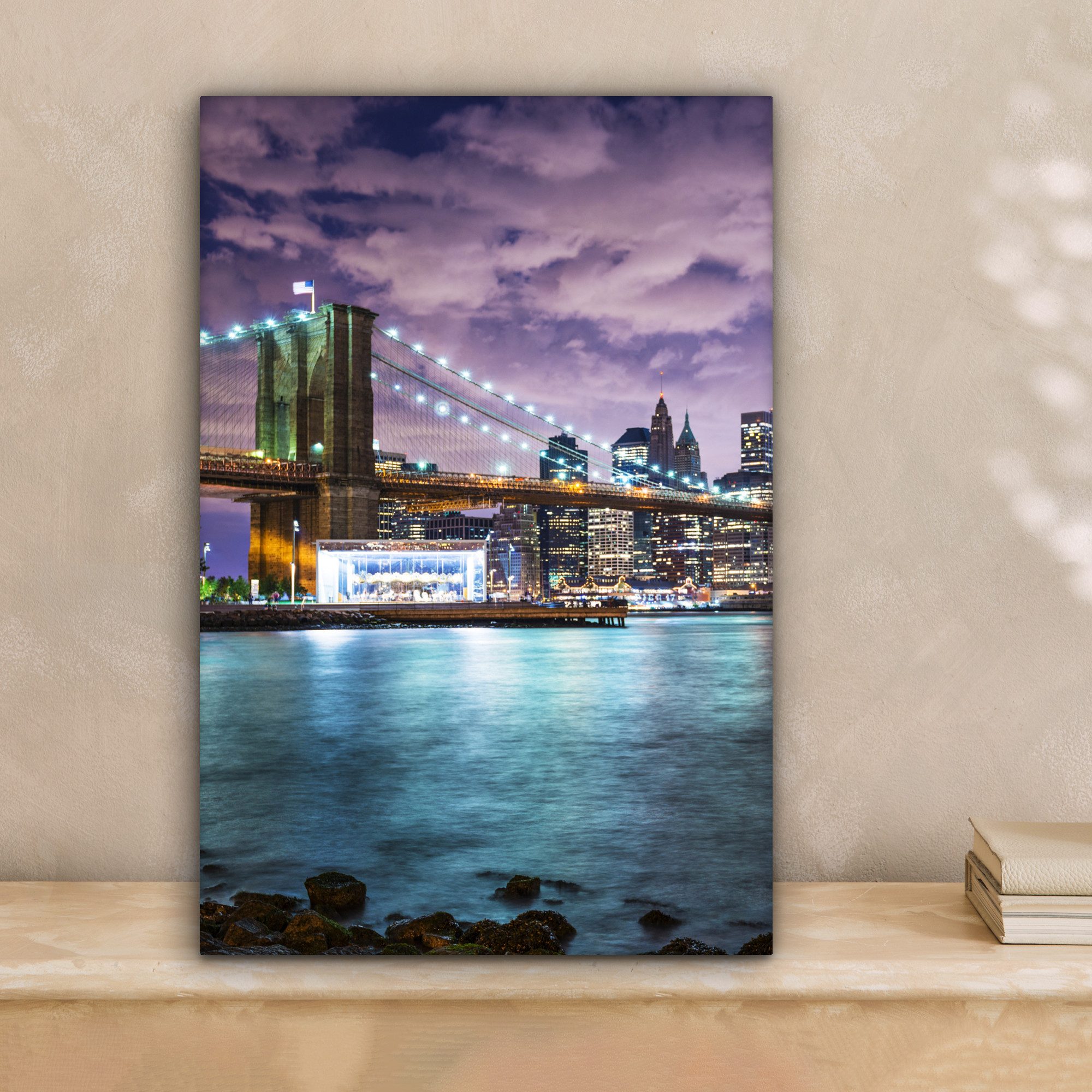 OneMillionCanvasses® Leinwandbild New York - Skyline - Stadt - Farben, Foto günstig online kaufen