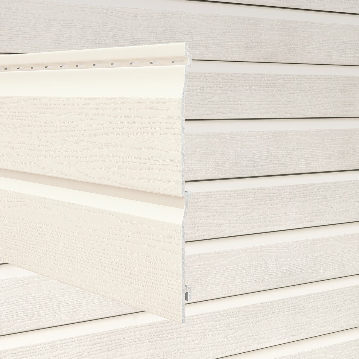 Vox Verkleidungspaneel Kerrafront FS-202 Doppelpaneel L: 2x 6,0m 3,96qm classic hell creme, BxL: 37x600 cm, 9,3 qm, (Bund mit 2 Paneele, 4,44 qm) Geringer Wartungsaufwand, UV-beständig, Optik Holzstruktur
