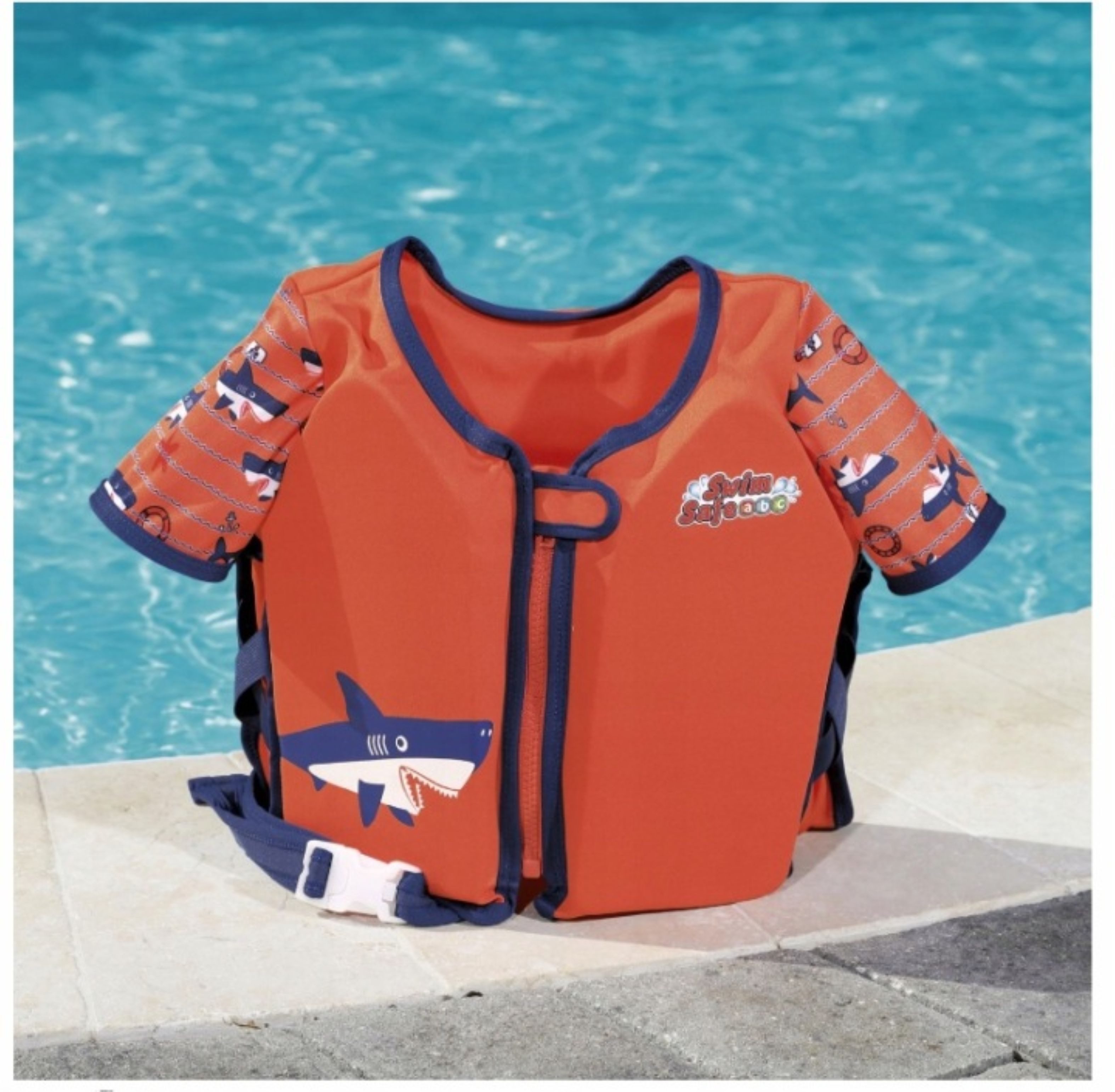 Schwimmweste Bestway Swim Safe Kinder Schwimmweste Ärmel Hai Orange 3–6