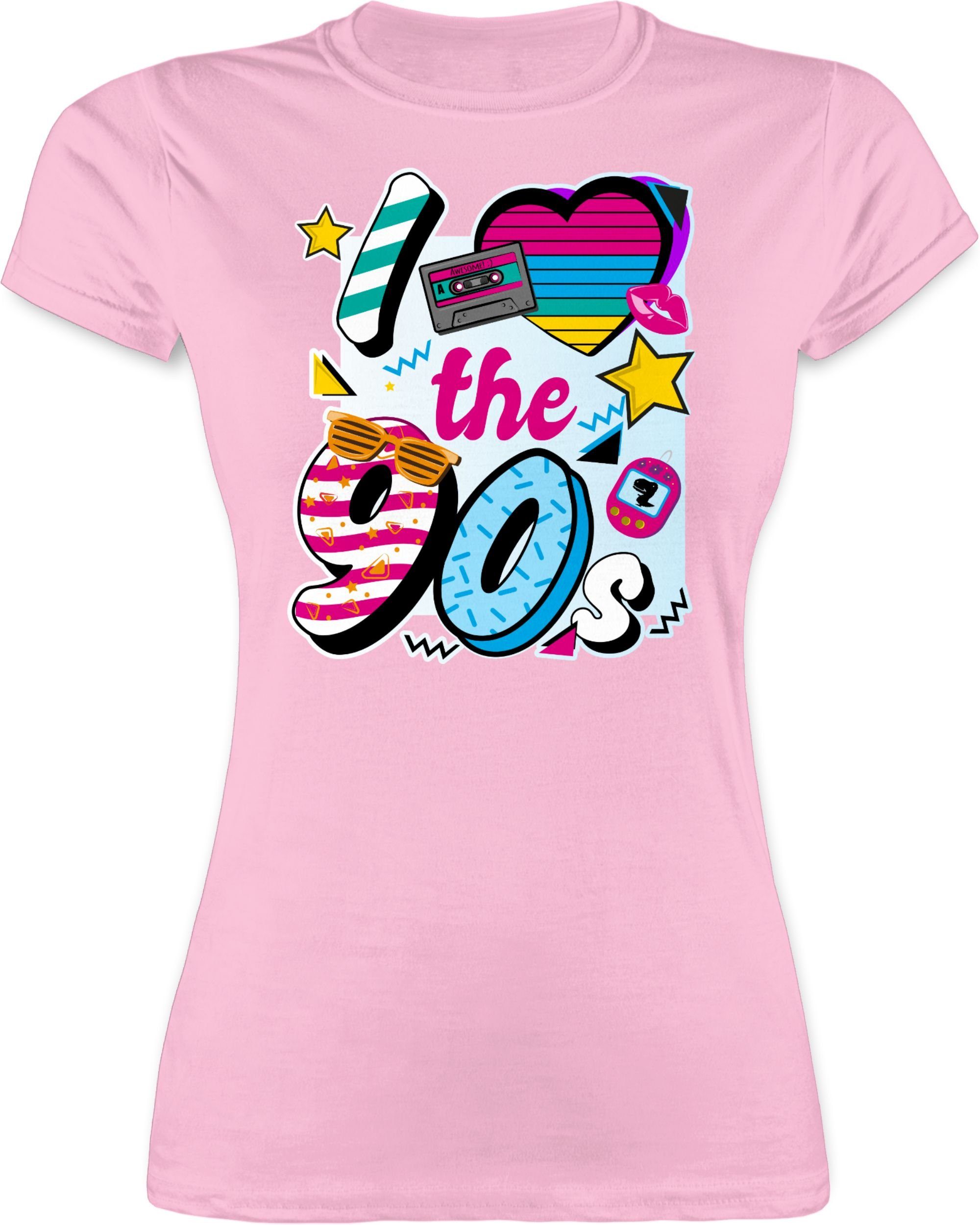 Shirtracer T-Shirt »I love the 90s bunt - Sprüche Statement mit Spruch -  Damen Premium T-Shirt« (1-tlg) Spruchshirt mit Sprüchen online kaufen | OTTO