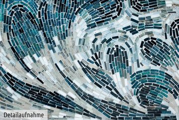 KUNSTLOFT Wandbild Reißender Strom 100x45 cm, handgefertiges Mosaik Wandrelief aus Glas