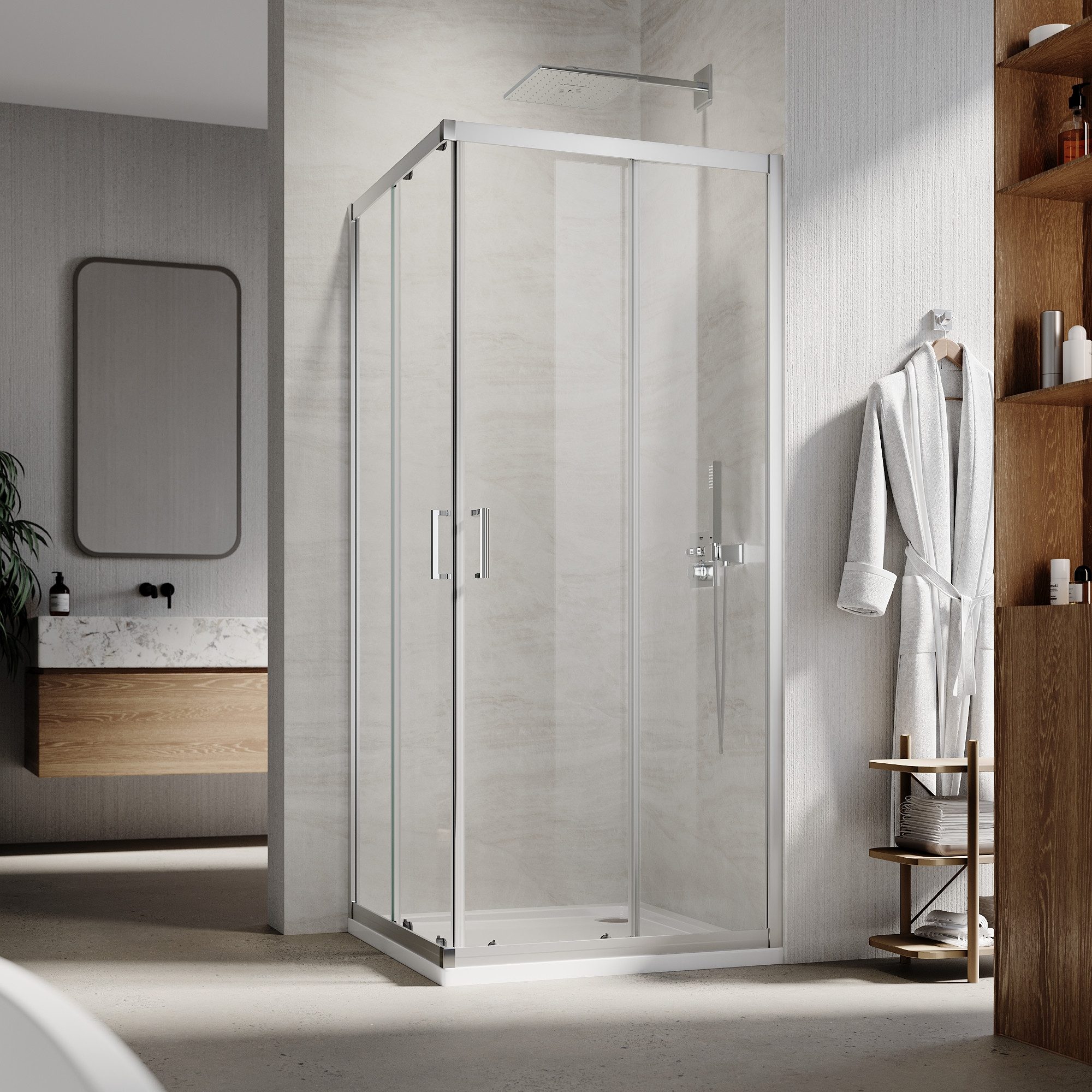 SONNI Eckdusche Eckdusche Eckdusche Duschkabine Eckeinstieg Schiebetüren, BxT: 70x70 cm, BxT: 70x70 cm, 70-120 X 195cm, links und recht montierbar