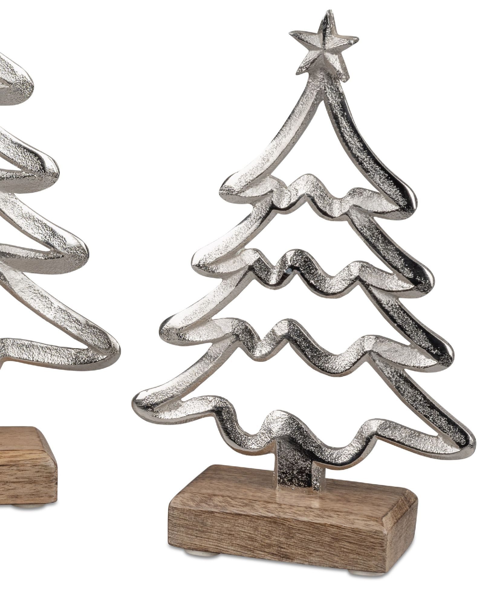 Kunstbaum Alu Mangoholz, formano, Höhe 22 cm, Auf Sockel, Silber, Motiv: Baum