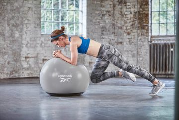 Reebok Gymnastikball Reebok Stabilitäts-Gymball Grau/Schwarz, beschwerten Basis, um Stabilität zu fördern & Wegrollen zu verhindern