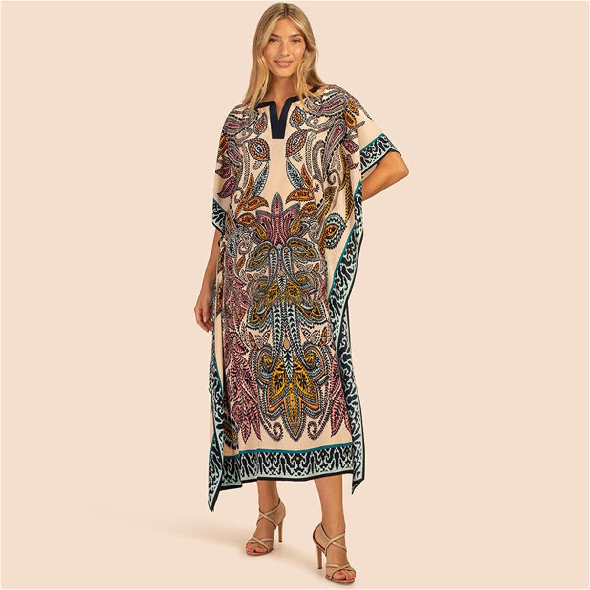 RWEUOQ Strandkleid Kaftan Kleid Strandkleid Lang günstig online kaufen