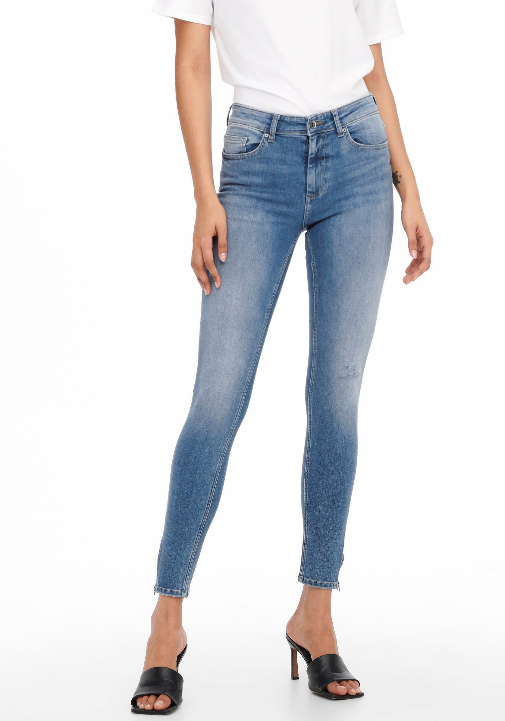 ONLY Knackige SK von ANK ONLBLUSH ZIP DNM, MID Ankle-Jeans Skinnyjeans ONLY