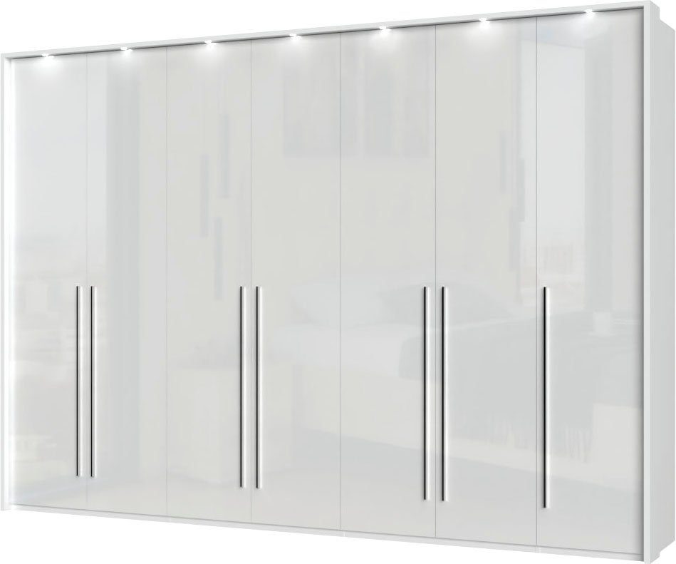 OTTO home Kleiderschrank Piano, inklusive Rahmen und Beleuchtung, soft-close-Funktion (viele Breiten zur Auswahl, 226cm hoch) beige oder weiß, UV lackiert, Hochglanzfronten, FSC-zertifiziert