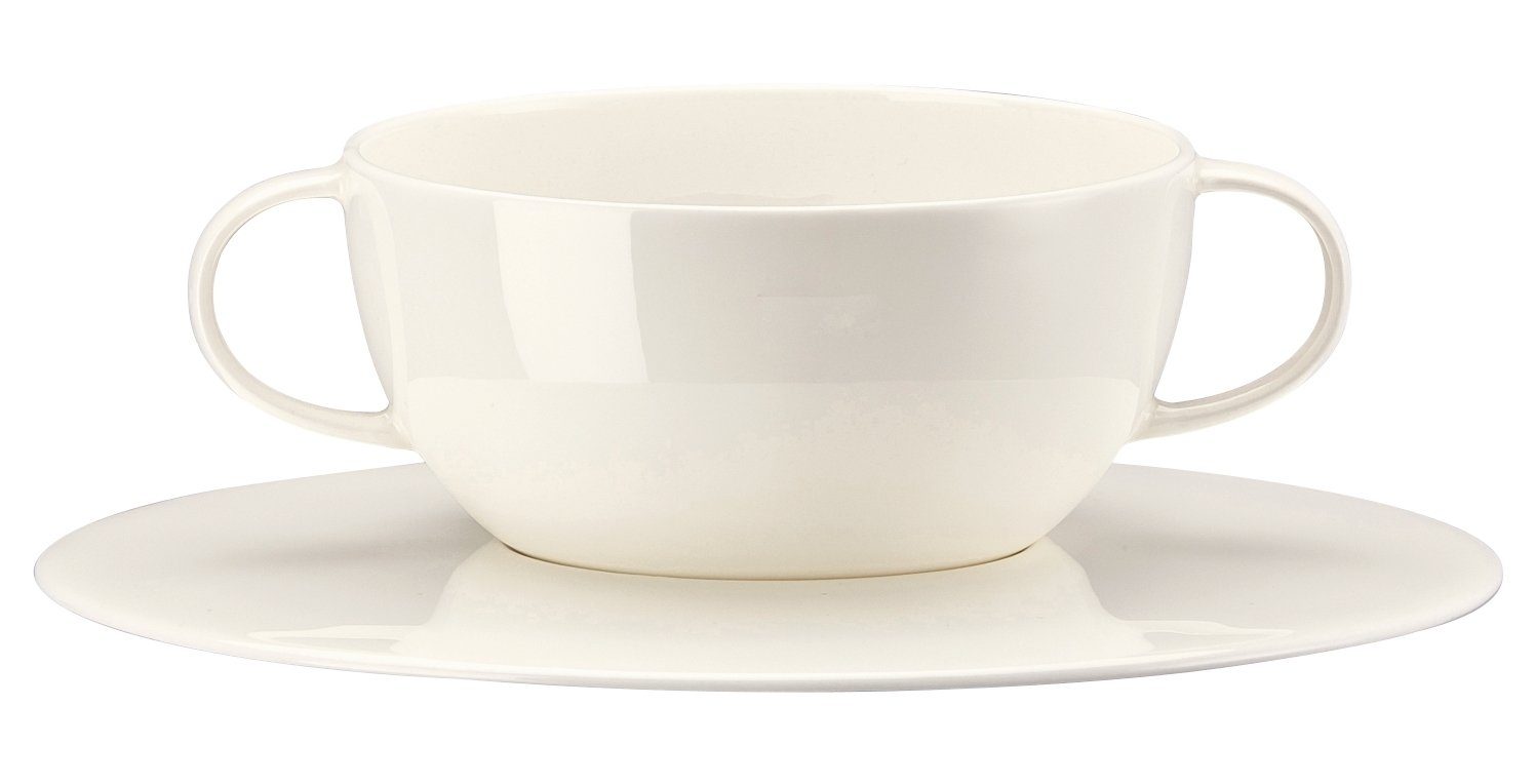 Rosenthal Suppenschale Brillance Weiss Suppentasse 2tlg, Bone China, (Suppentassen)