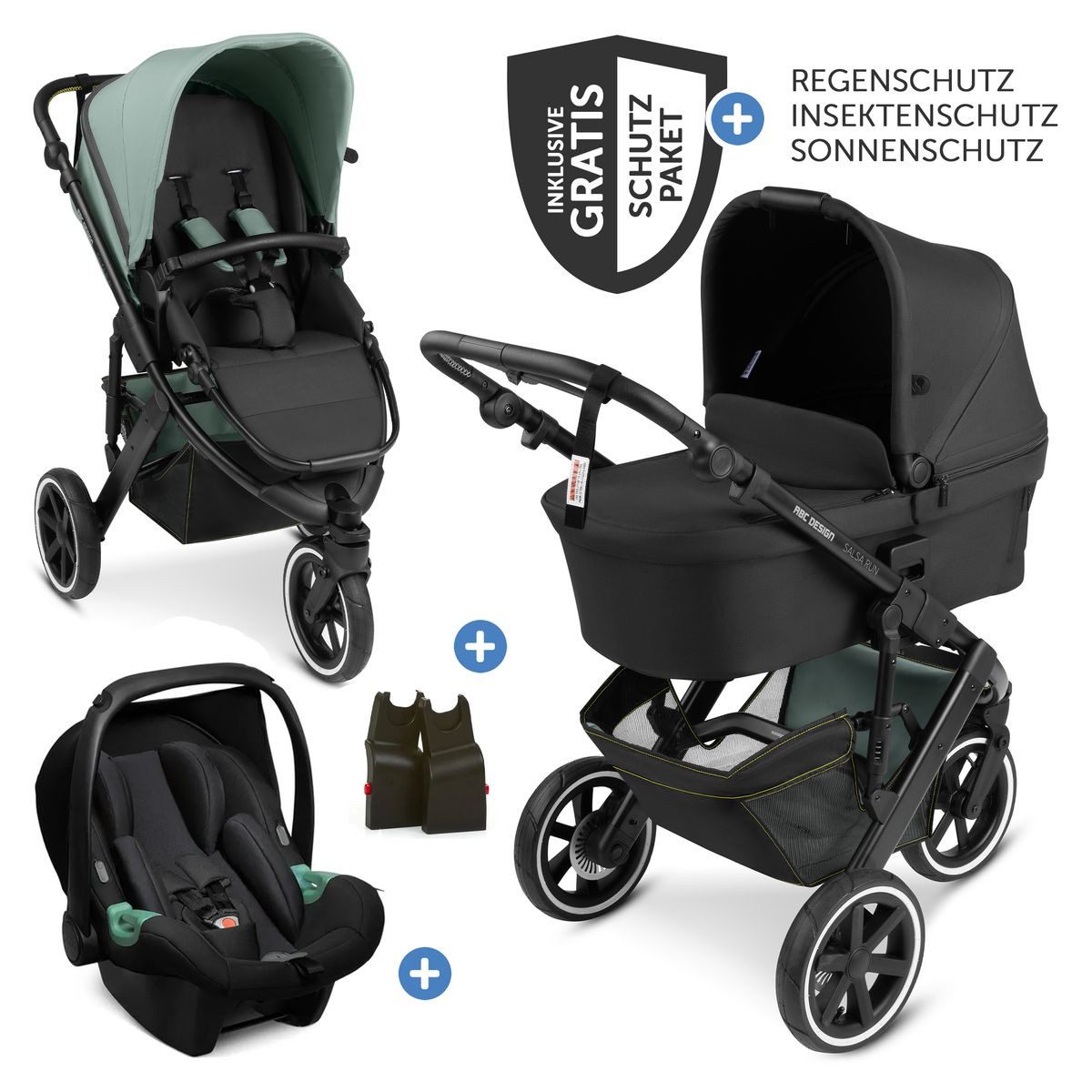 Kombi-Kinderwagen Salsa Run - Aqua