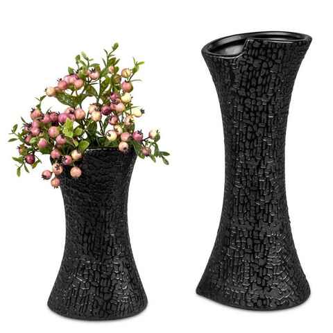 formano Dekovase Modern Black, Schwarz B:11cm H:30cm Keramik