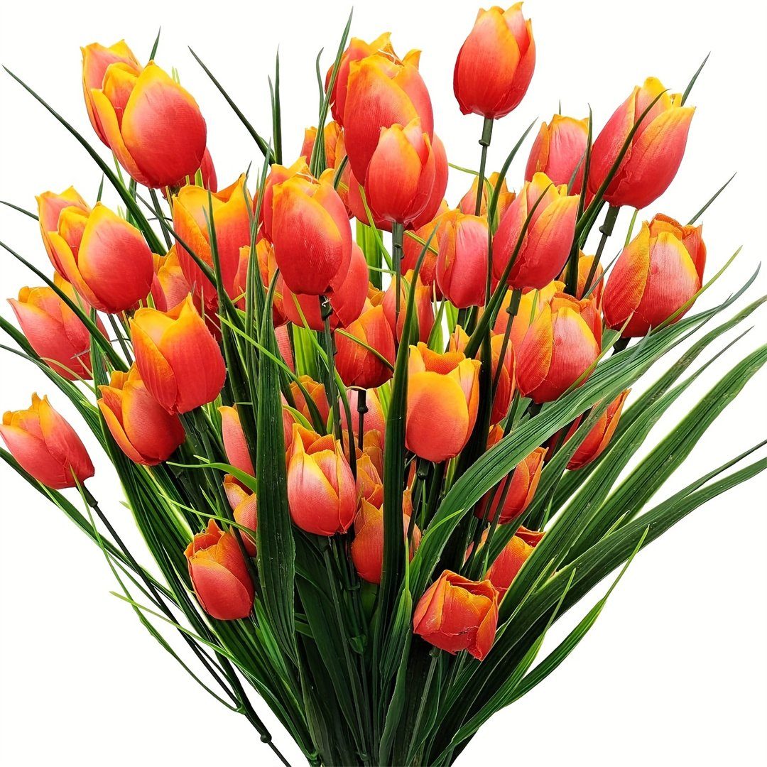 Kunsttulpe Künstliche Blume kleine Tulpe Kunstblume Seidenblume (4 Blumen), L.Ru UG, Trockenblume Kunsttulpe Kunstpflanze Künstliche Zimmerpflanze