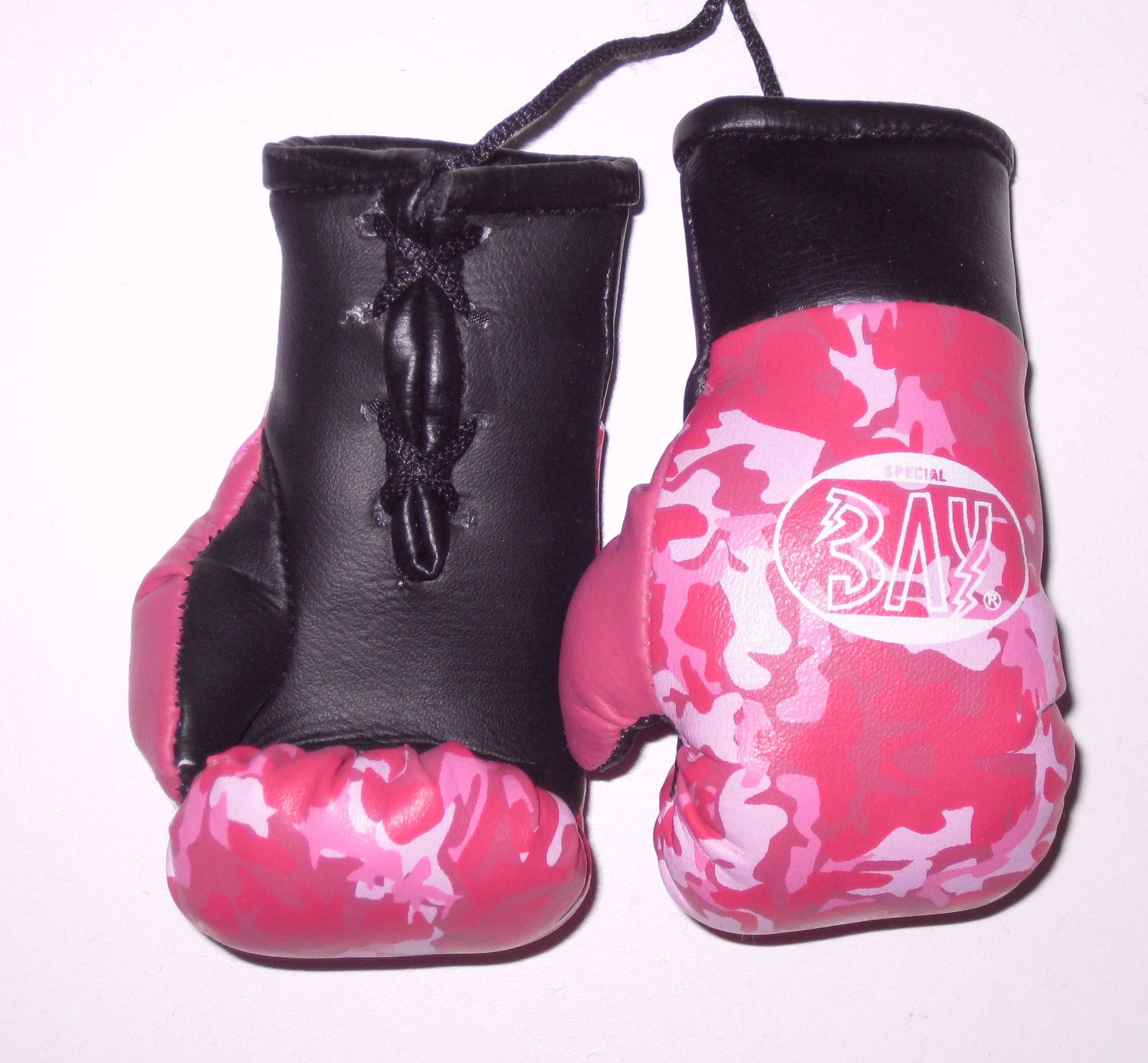 BAY-Sports Boxhandschuhe Mini Deko Box-Handschuhe Одежда и товары для бокса Geschenk Autospiegel camo pink rosa (Paar), Anhänger für Tasche, Autospiegel usw.