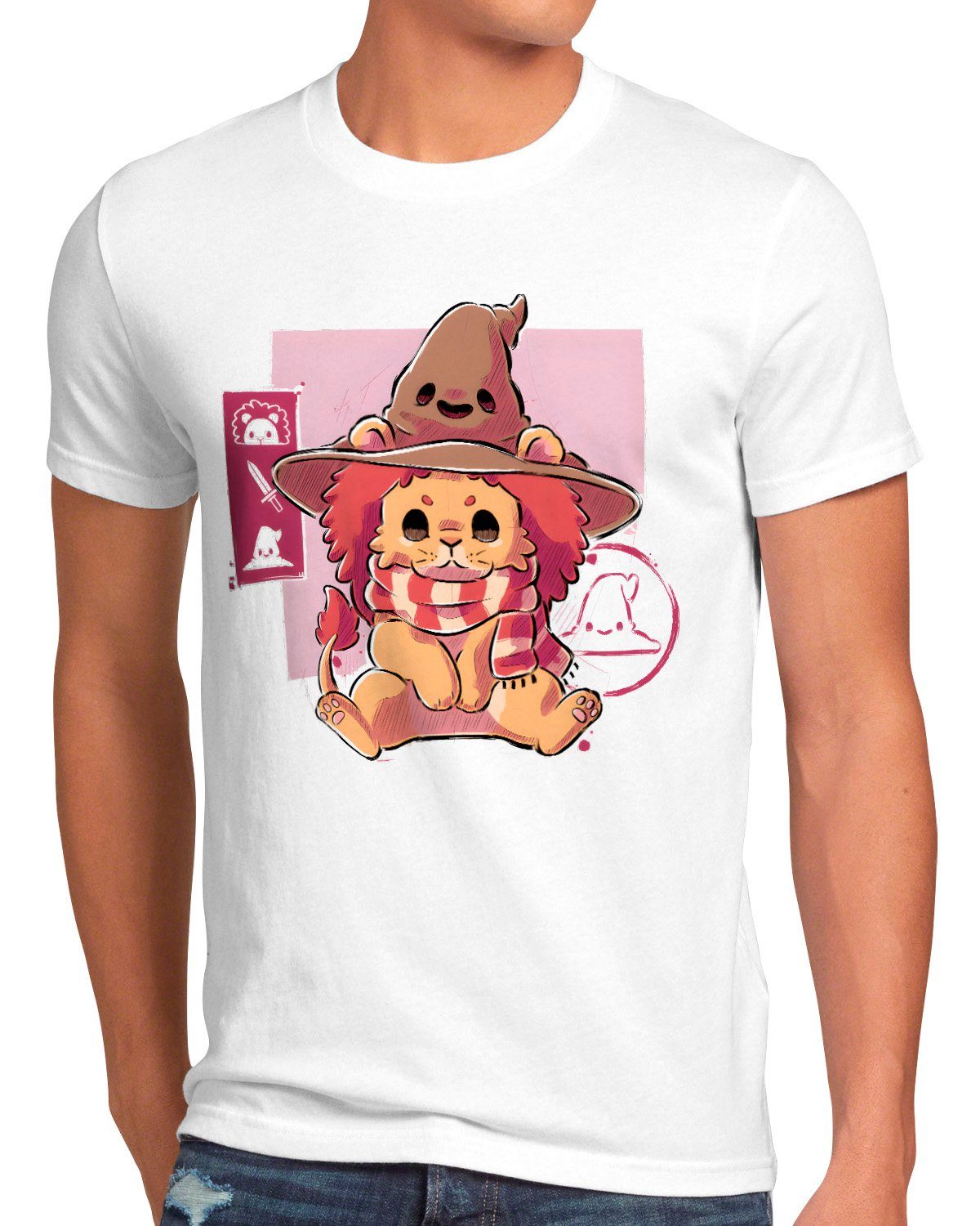 style3 Print-Shirt Herren T-Shirt Chibi Bravery potter harry hogwarts legacy gryffindor ravenclaw hufflepuff slytherin