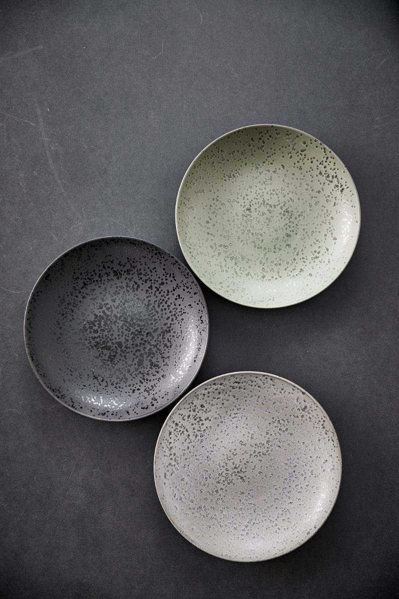 Bitz Salatschüssel Salatbowl black / grey 24 cm, Steinzeug, (Schüsseln & Schalen), Salatschüssel 24 cm Steinzeug Schwarz/Grau
