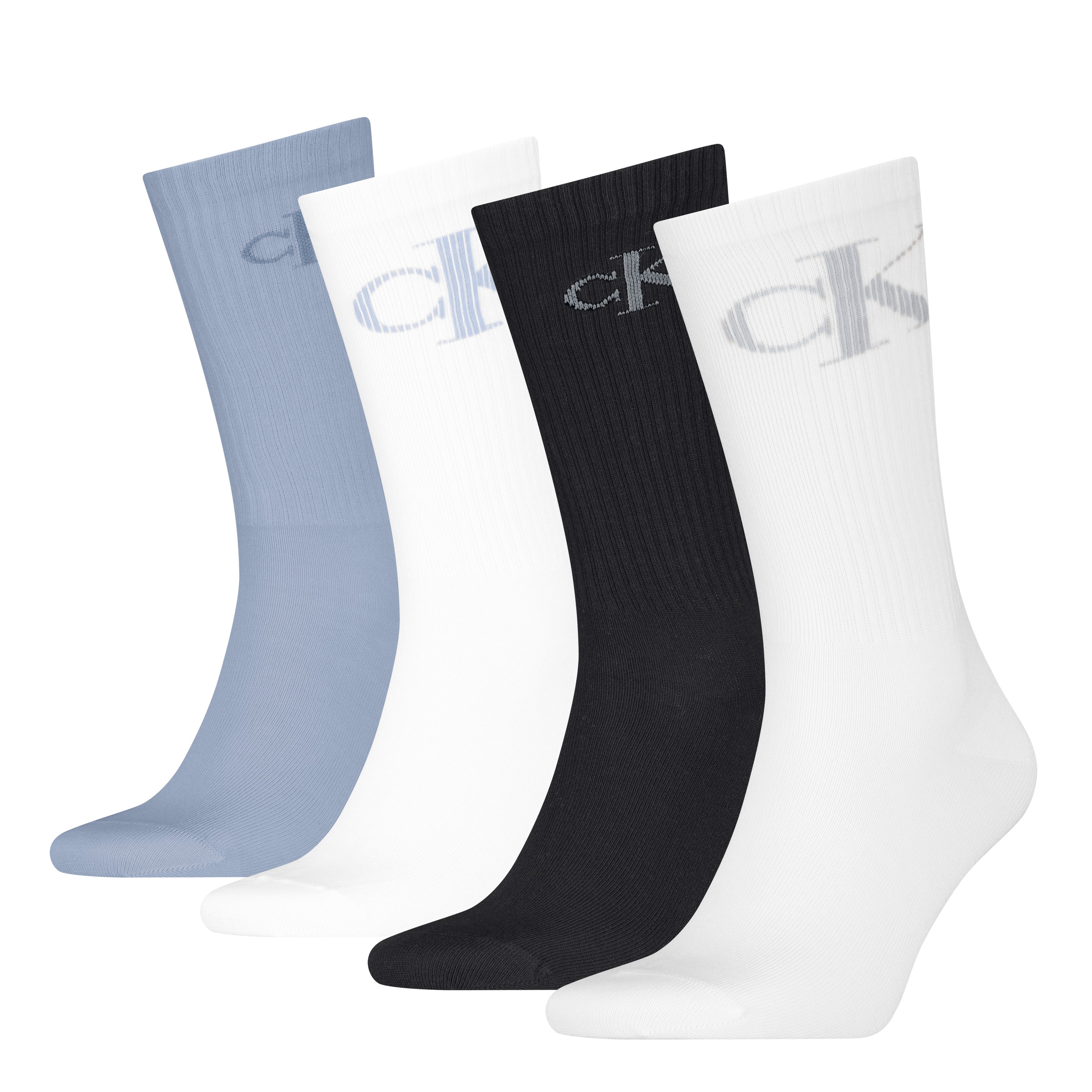 Socken CKJ MEN SOCK 4P SHADOW RIB LOGO ECOMM