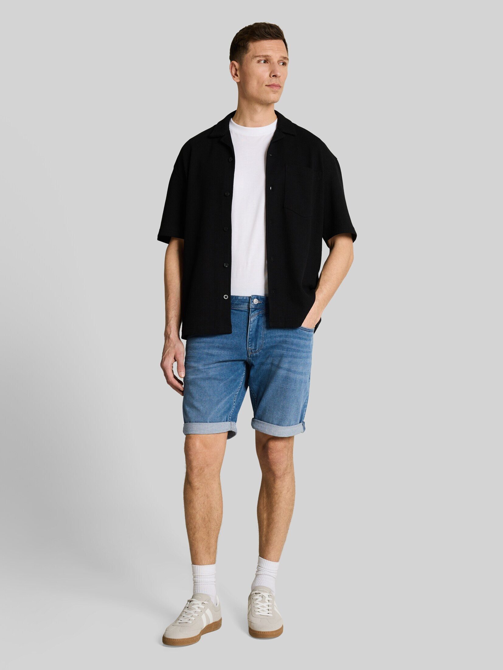 TOM TAILOR Denim Bermudas Jeanshosen TTPIERS SLIM Jeans Shorts mit Superstretch