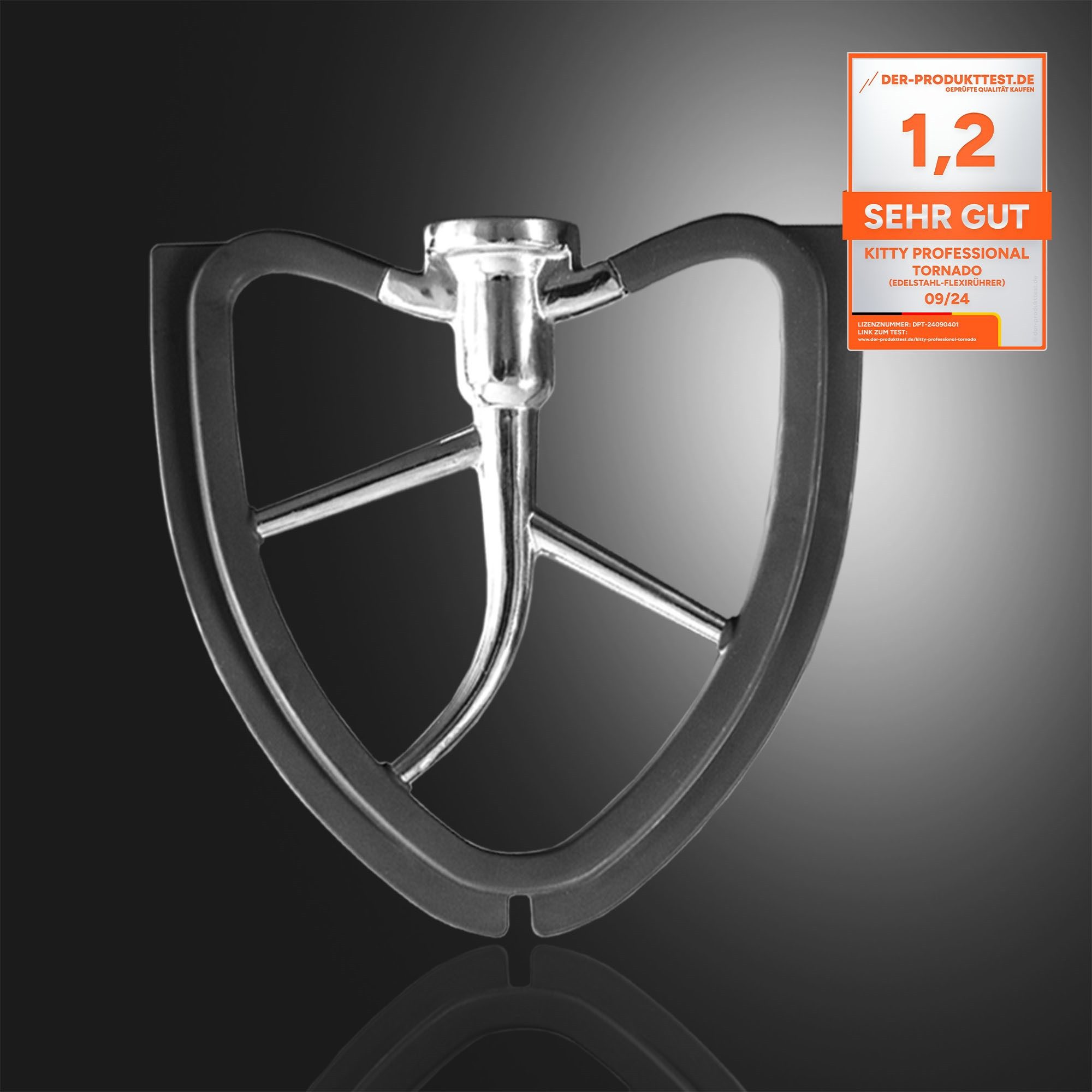 Kitty Professional Küchenmaschinen Zubehör-Set Profi-Flexirührer "Tornado" für KitchenAid 4,3 und 4,8 Liter, Zubehör für Kompatibel mit 4,3, 4,7 und 4,8 Liter Küchenmaschinen von KitchenAid mit kippbarem Motorkopf