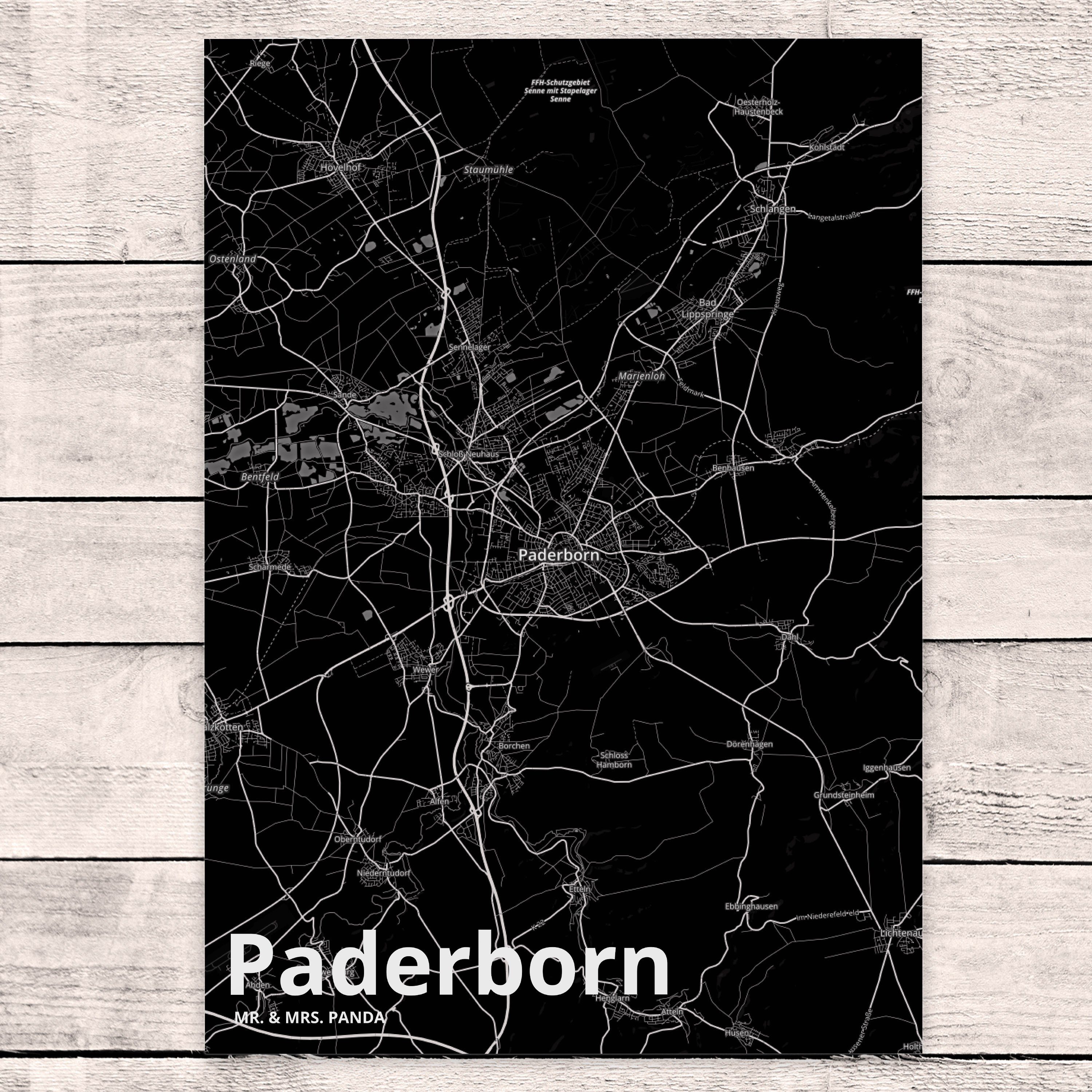 Mr. & Ansichtskarte, Panda Mrs. Einladungskarte, D Geschenk, Paderborn - Stadt Städte, Postkarte