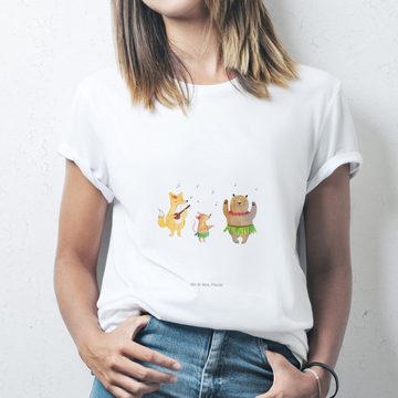 Mr. & Mrs. Panda T-Shirt Waldtiere Aloha - Weiß - Geschenk, T-Shirt mit Spruch, gute Laune, Bä (1-tlg)