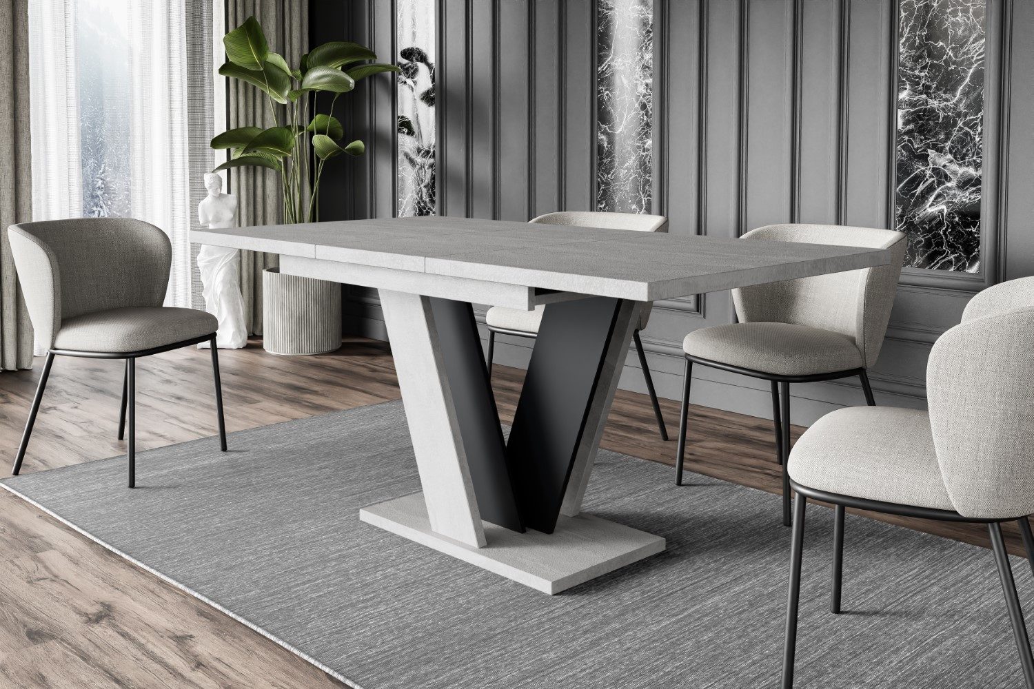 ALTDECOR Esstisch INEY (Esstisch ausziehbar, Esszimmertische, Tisch Wohnzimmertisch), Esszimmertisch ausziehbar 120 - 160 x 80 x 75 cm