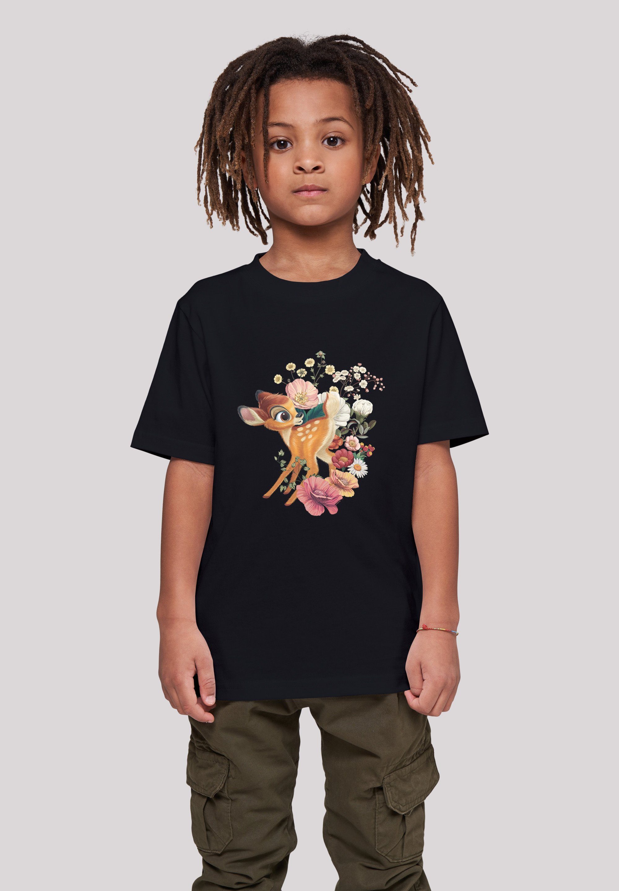 F4NT4STIC T-Shirt Disney Bambi - Premium Film Movie TV Comic Fan Merch Unisex Kinder,Premium Merch,Jungen,Mädchen,Bedruckt schwarz | T-Shirts
