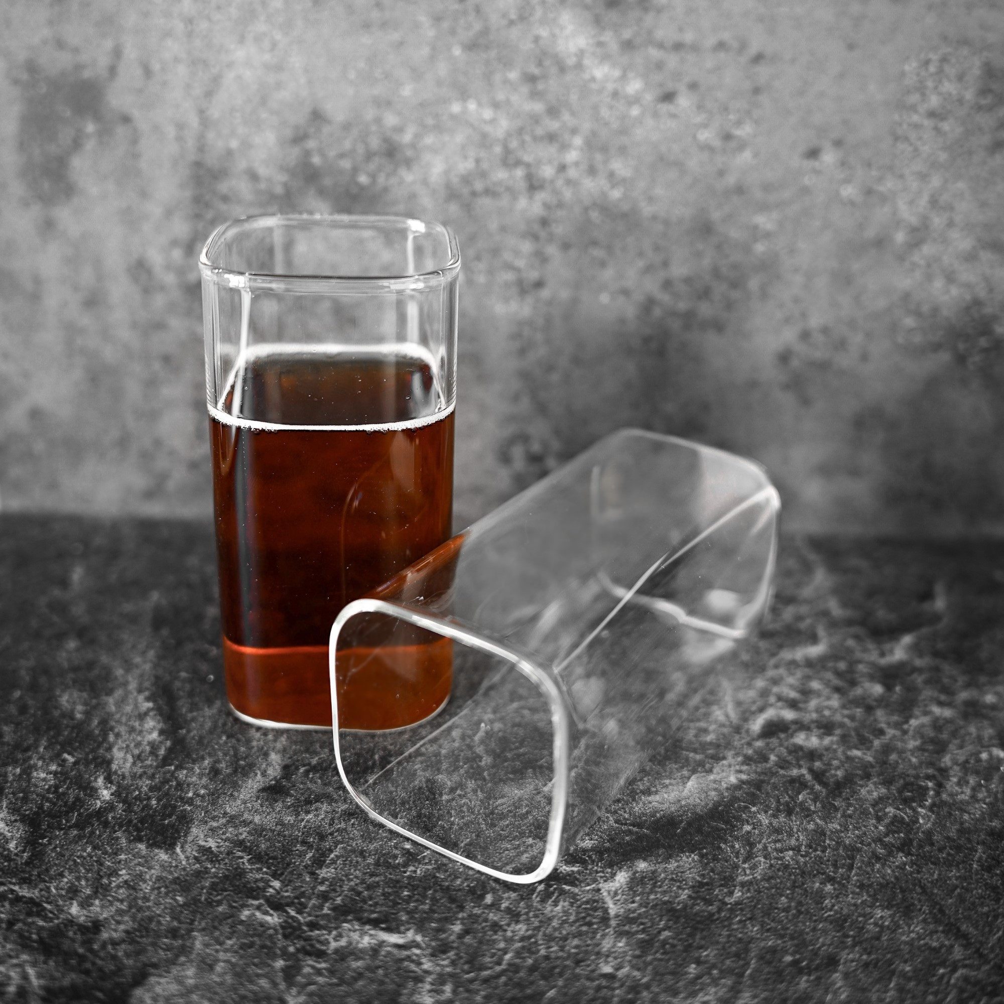 Almina Gläser-Set 6er Gläser-Set 350 ml Quadratisches Glas, Transparent, 6-tlg.