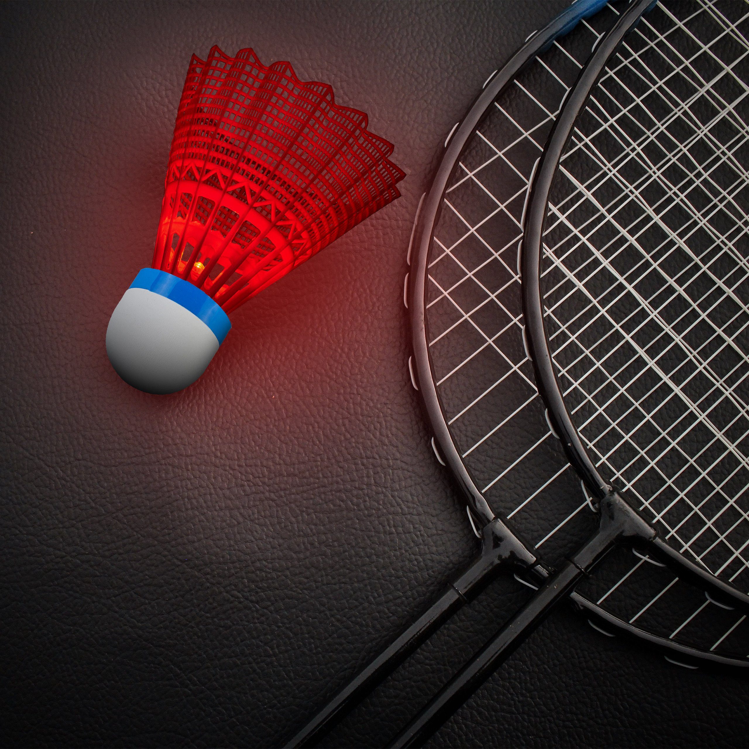 relaxdays Badmintonball LED 12er Federball Set im