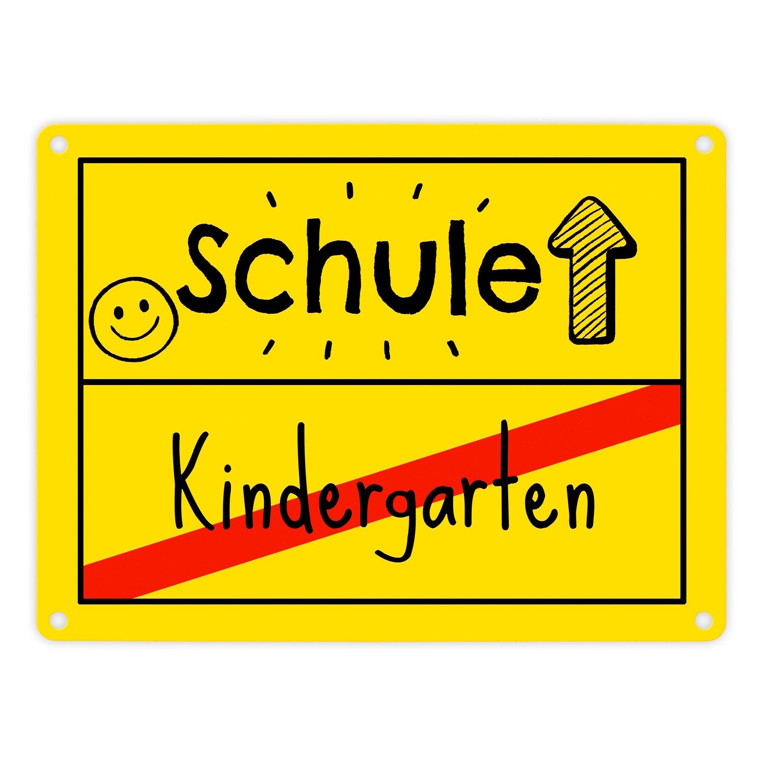 speecheese Metallschild Zur Einschulung Metallschild in 15x20 cm mit Spruch Schule