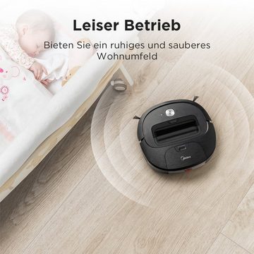 Midea Saugroboter VCR20B, Roboterstaubsauger saug wischroboter,Robot Vacuum Cleaner 3 Saugmodi,Automatisch Aufladen,2000 Pa, bis zu 100 Min, Ideal für Tierhaare, Teppiche und Hartböden, Leise und ultradünn