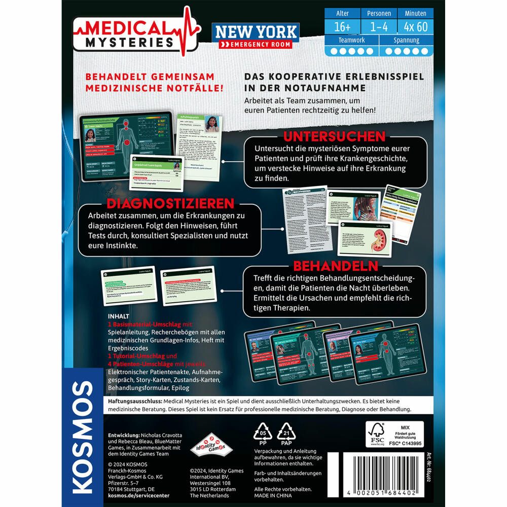 Kosmos Spiel Medical Mysteries New York
