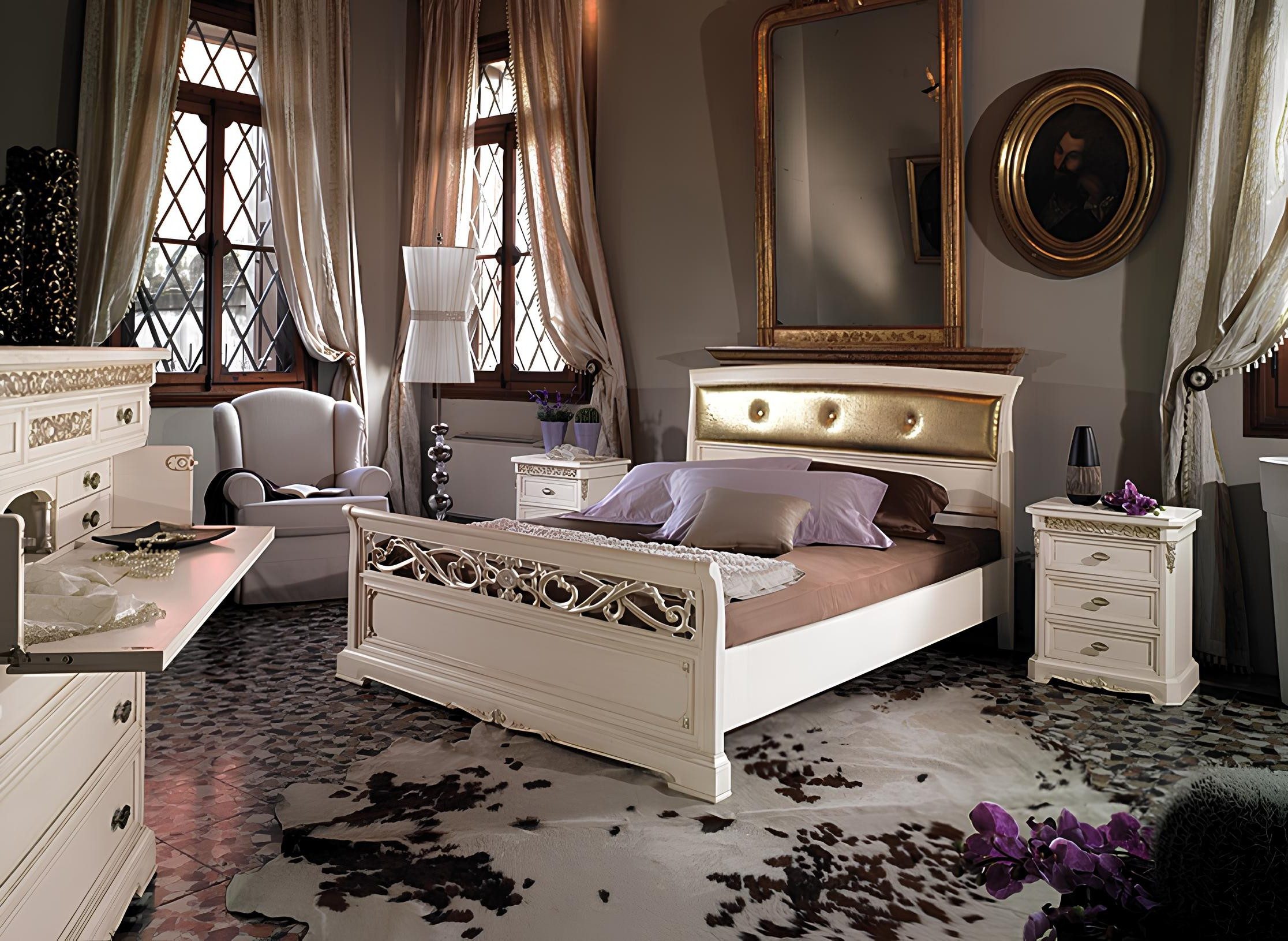 Xlmoebel Holzbett Luxuriöses Doppelbett Vaccari Cav Giovanni mit elegantem Design (1-tlg., Bett), Hergestellt in Europa