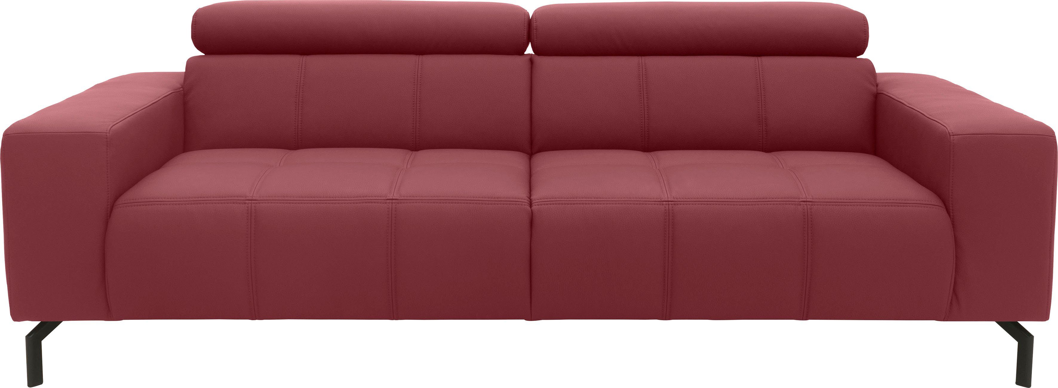 DOMO collection 2,5-Sitzer Cunelli zeitlos und elegant, moderne Sitznähte als Designelement, wahlweise mit 6-fach verstellbaren Kopfteilen, fester Sitzkomfort