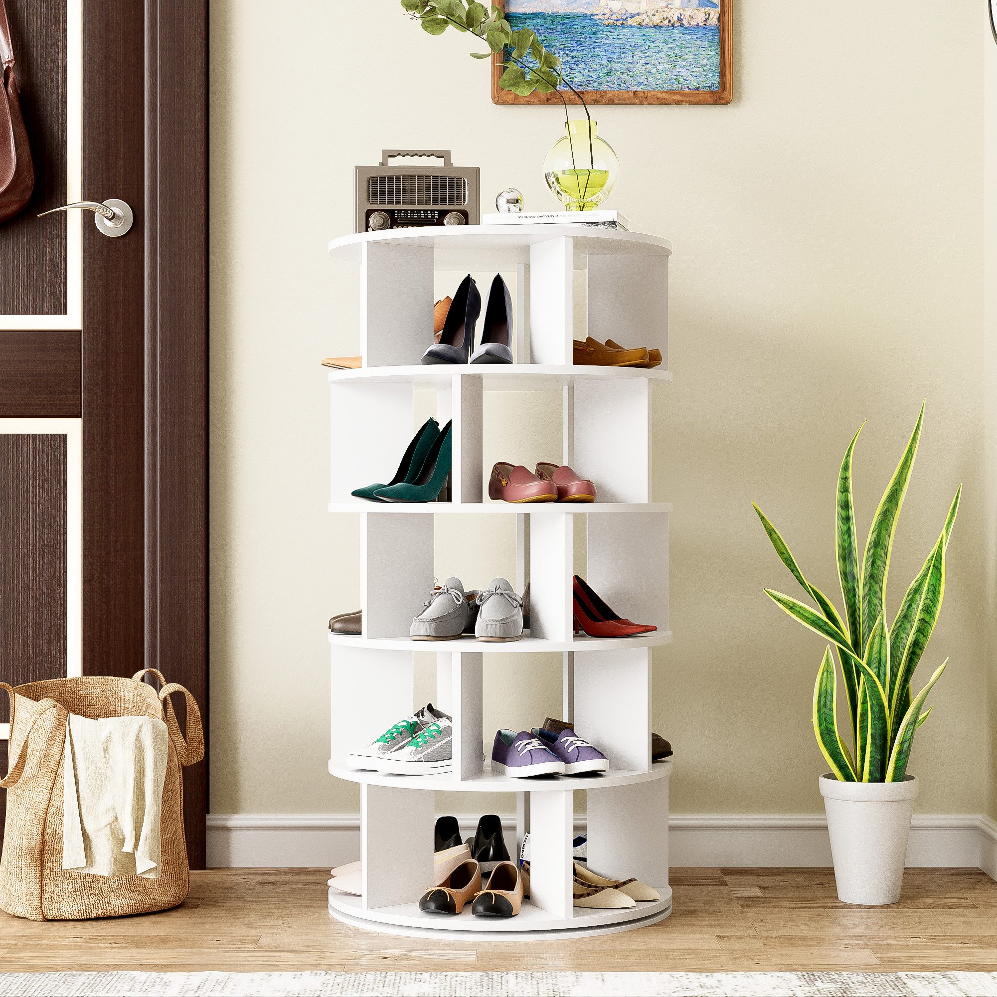Schuhregal Schuhschrank drehbar mit 5 Ebenen Schuhständer