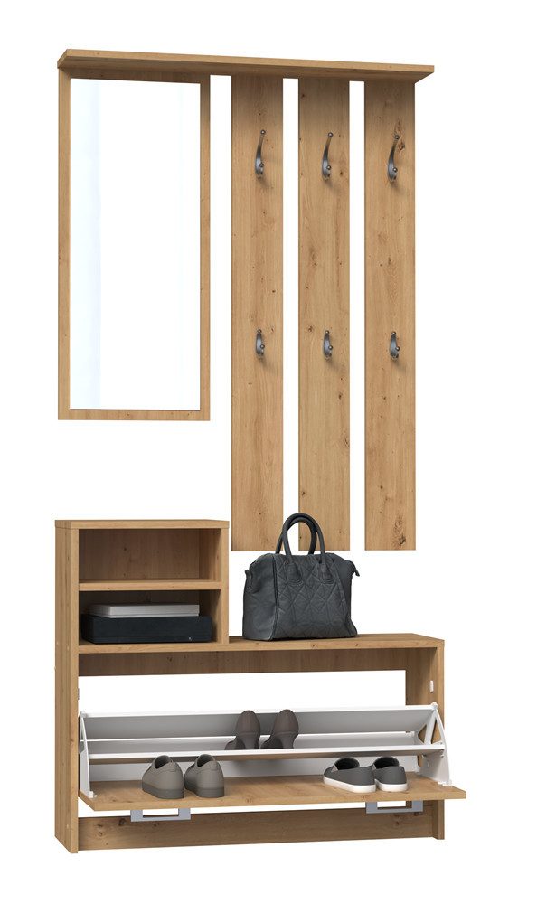 TOPESHOP Garderoben-Set praktisches Set mit Spiegel günstig online kaufen