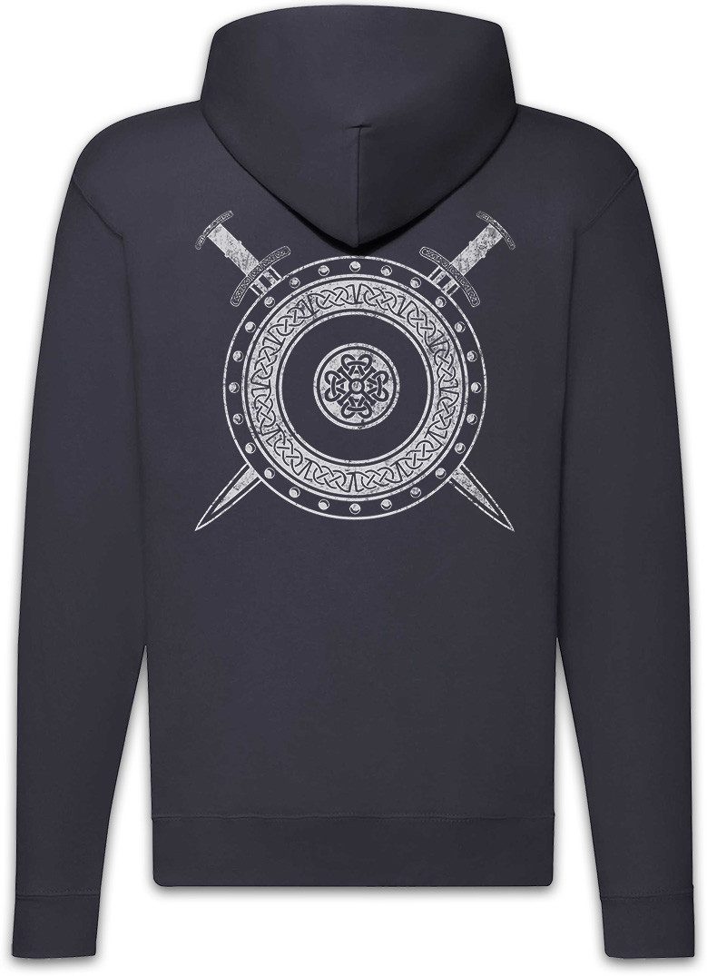Urban Backwoods Sweatjacke Viking Shield And Swords Zipper Hoodie Schild Schwert Walhalla (1-tlg) Wikinger Vikings Odhin Odín