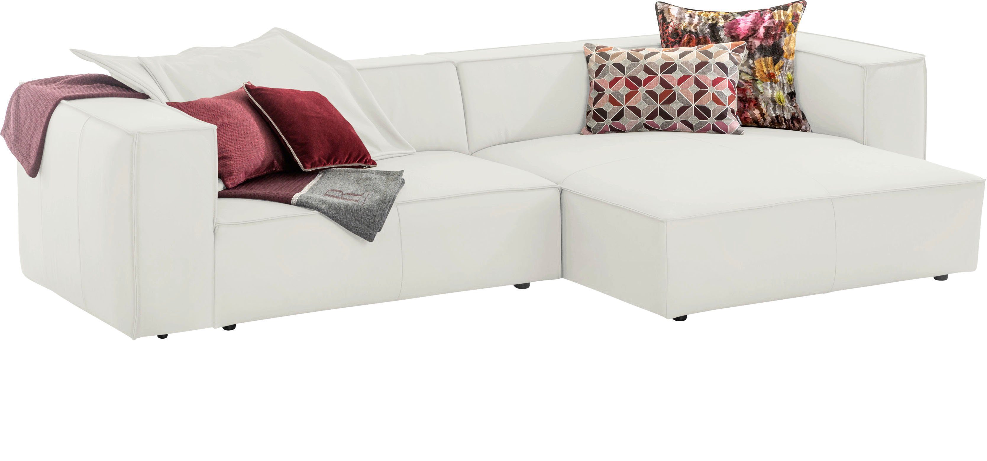 mit around-the-block, mit W.SCHILLIG Ecksofa Federkern eleganter Biese,