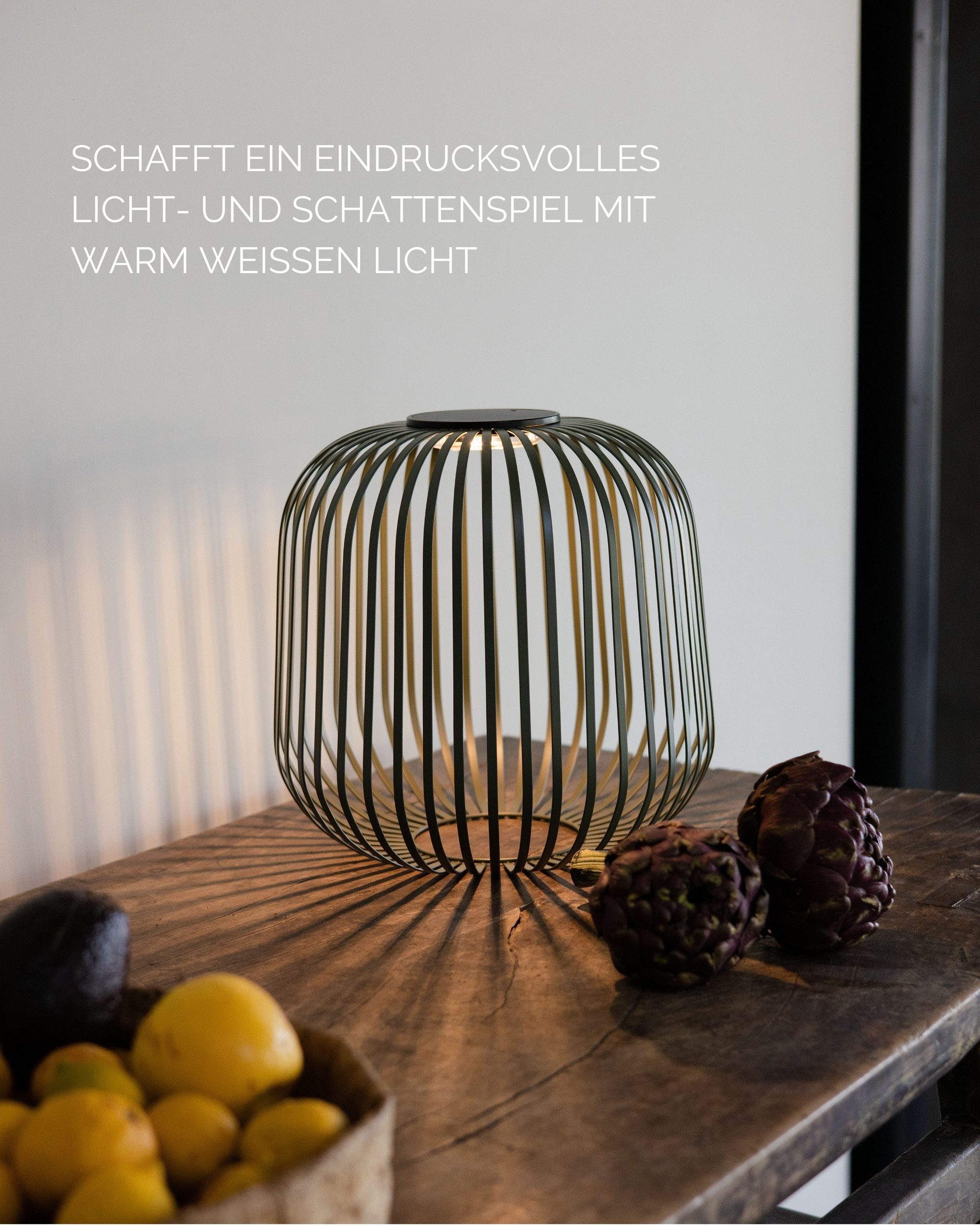 LUUK Studio LED Solarleuchte SOLIS, LED fest integriert, warmweißes Licht (2700 K), Tageslichtweiß, Kabellose LED Laterne mit herausnehmbaren Solarmodul