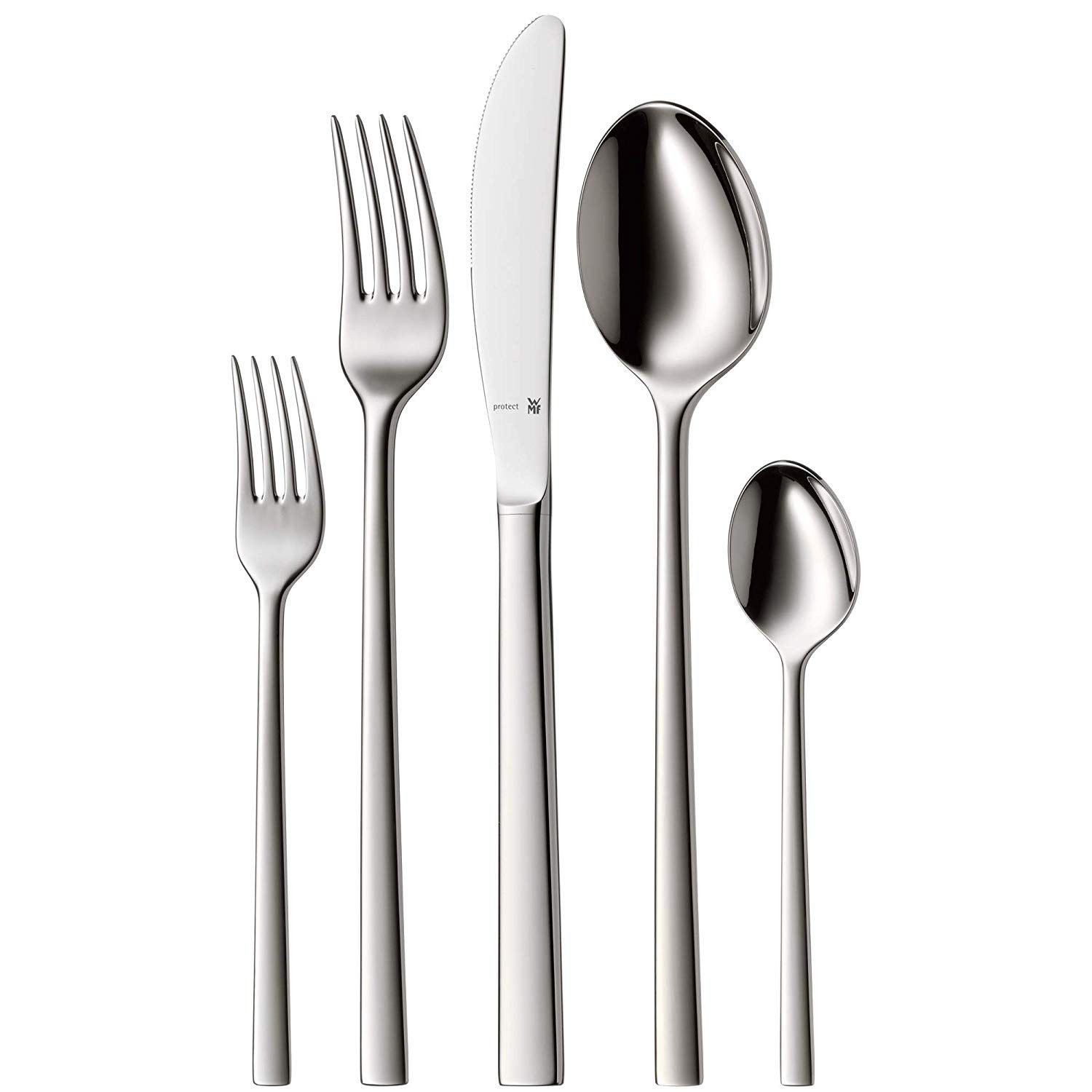 WMF Besteck-Set Sonic Besteck-Set, 66-teilig, Cromargan protect® (66-tlg), 12 Personen, Cromargan protect