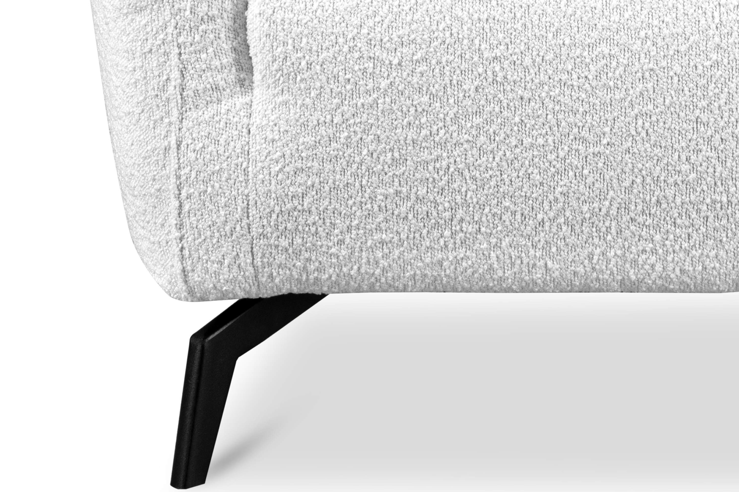 Metallfüßen, weiß Feder Konsimo Gesteppter weiß im Sessel, gewellte hohen Sitz CORDI auf | und Sessel Schaumstoff