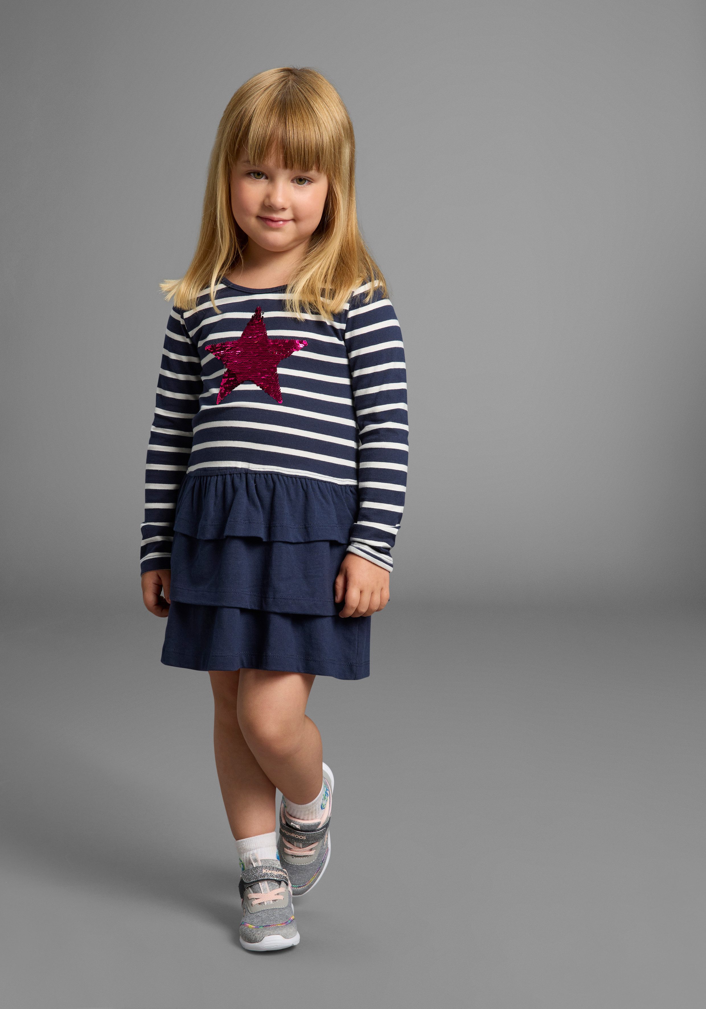 KIDSWORLD Jerseykleid für kleine Mädchen für Partys und besondere Anlässe, kniefreie Länge, modischer Stil