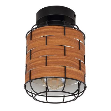 etc-shop Deckenstrahler, Leuchtmittel nicht inklusive, Deckenleuchte Holzlampe Wohnzimmerlampe Esstischleuchte Gitter-Design