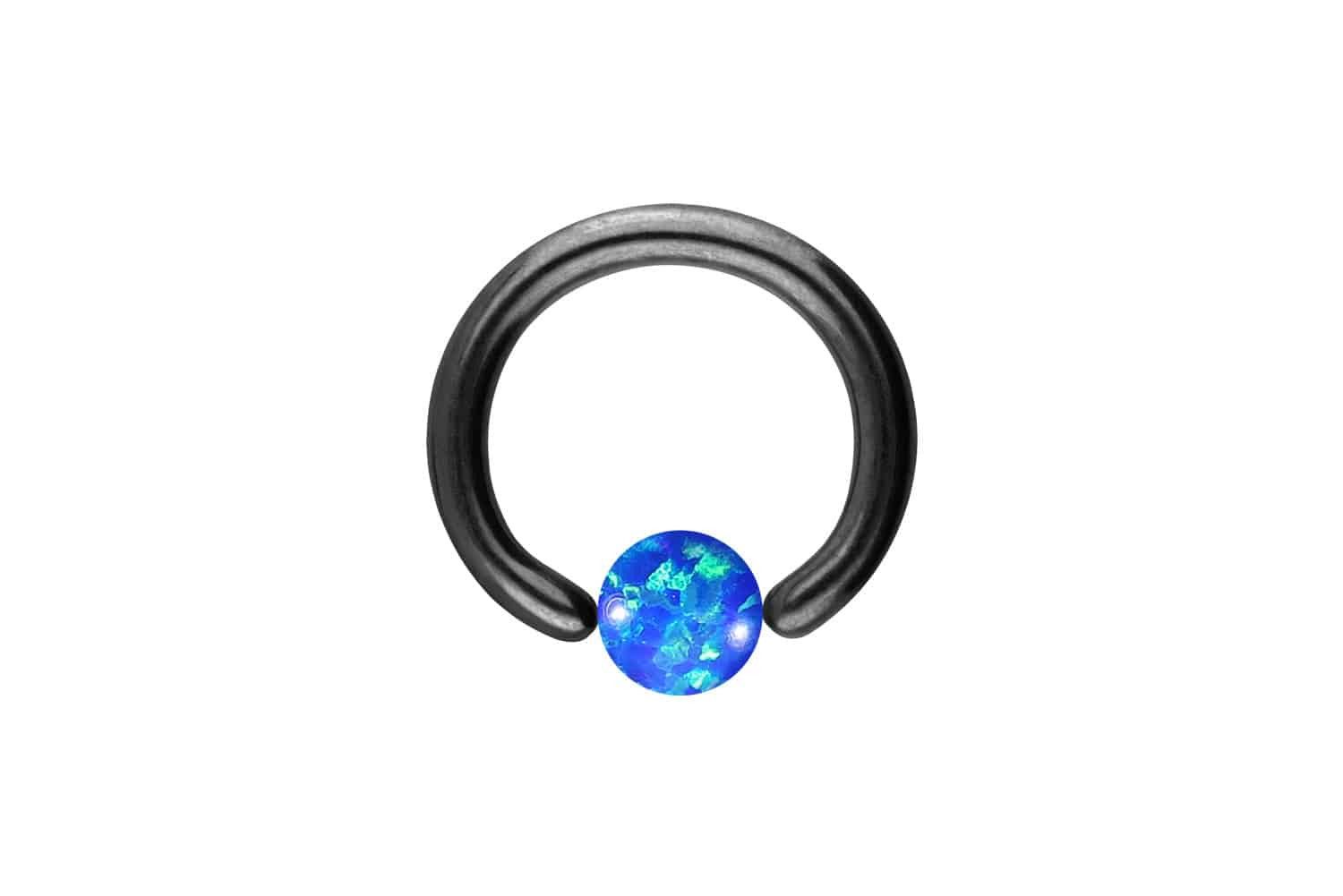 PIERCINGLINE Nasenpiercing Titan Klemmkugelring SYNTHETISCHER OPAL (Klemm-Ringe, 1-tlg)